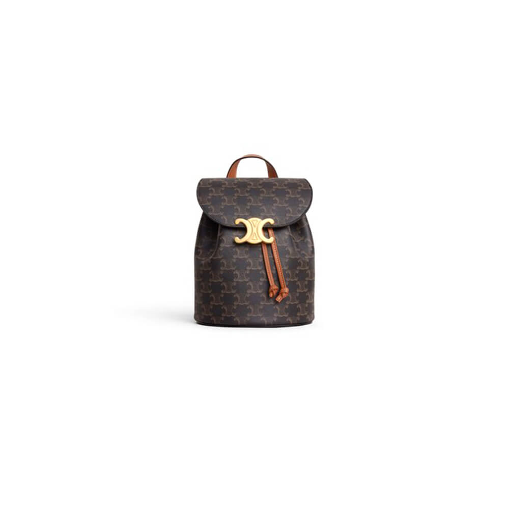 Backpack Bag Celine Bonnie in Triomphe Canvas and Calfskin