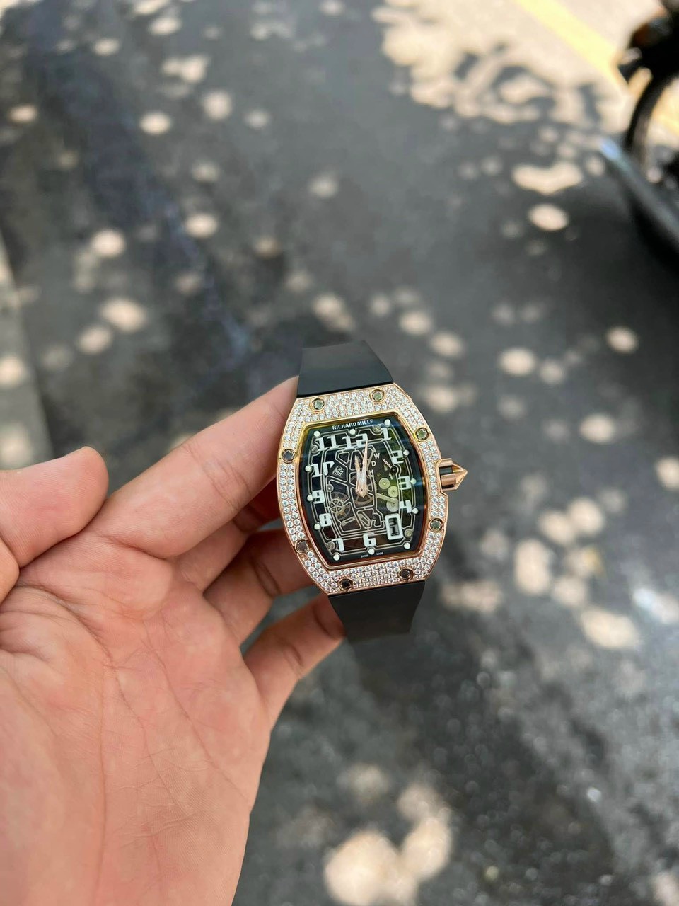 Richard Mille Replica Watch RM67 Black Dial Men s Full Diamond 40mm - Elite Watch Atelier