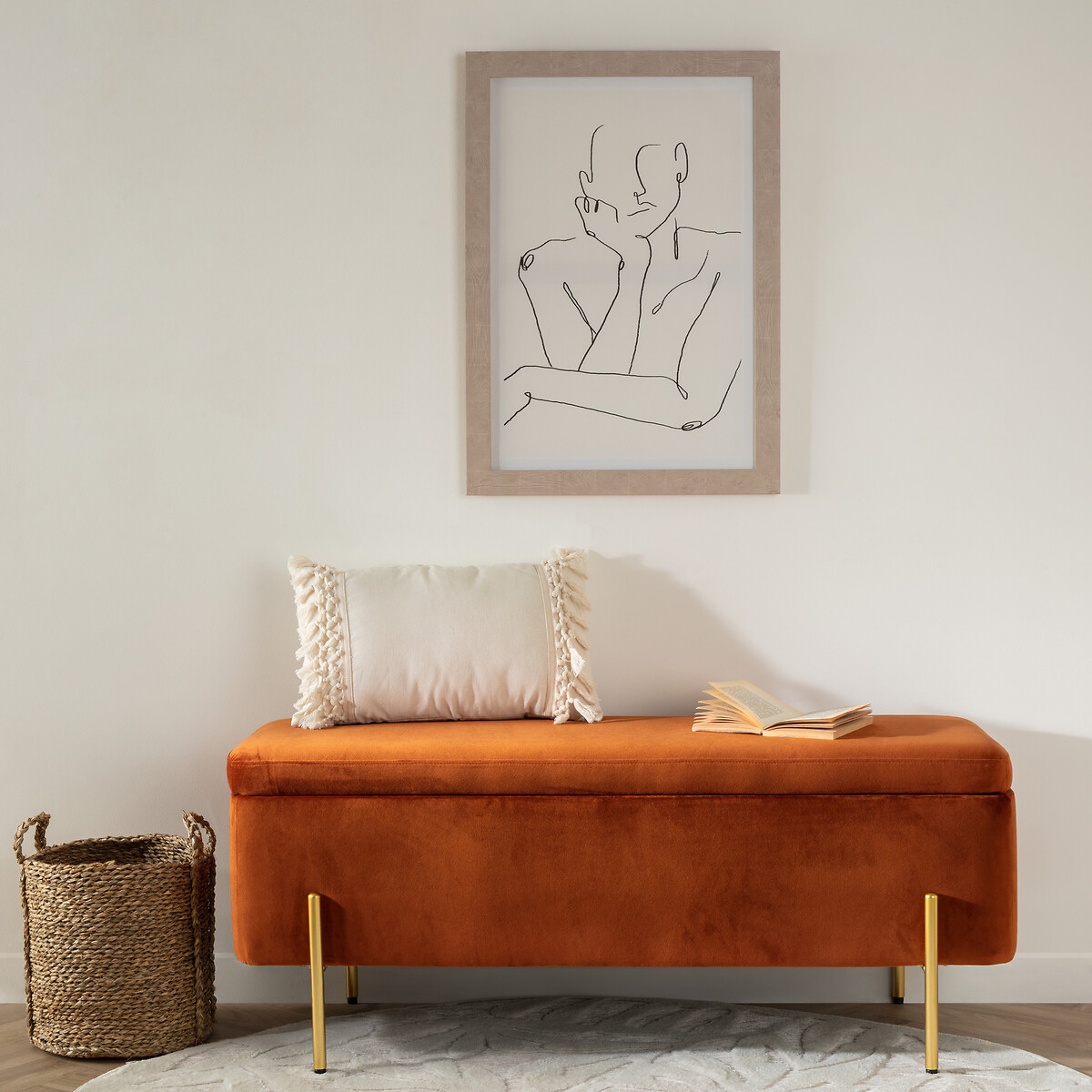 Macrame cushion Ivory white, 30x50 cm