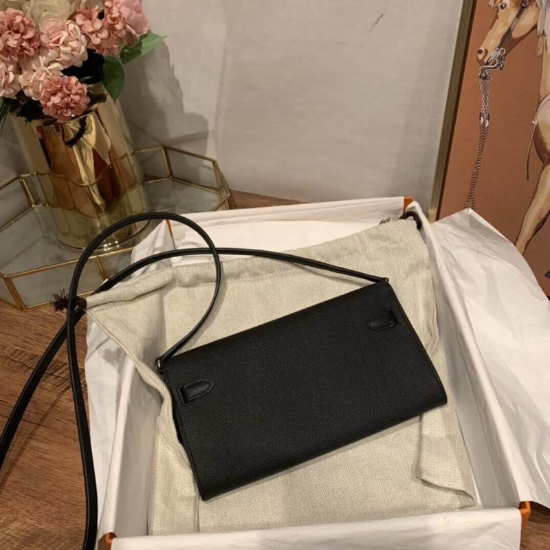 Replica Hermes Kelly Wallet To Go Woc 499041 Black1:1High-quality replica
