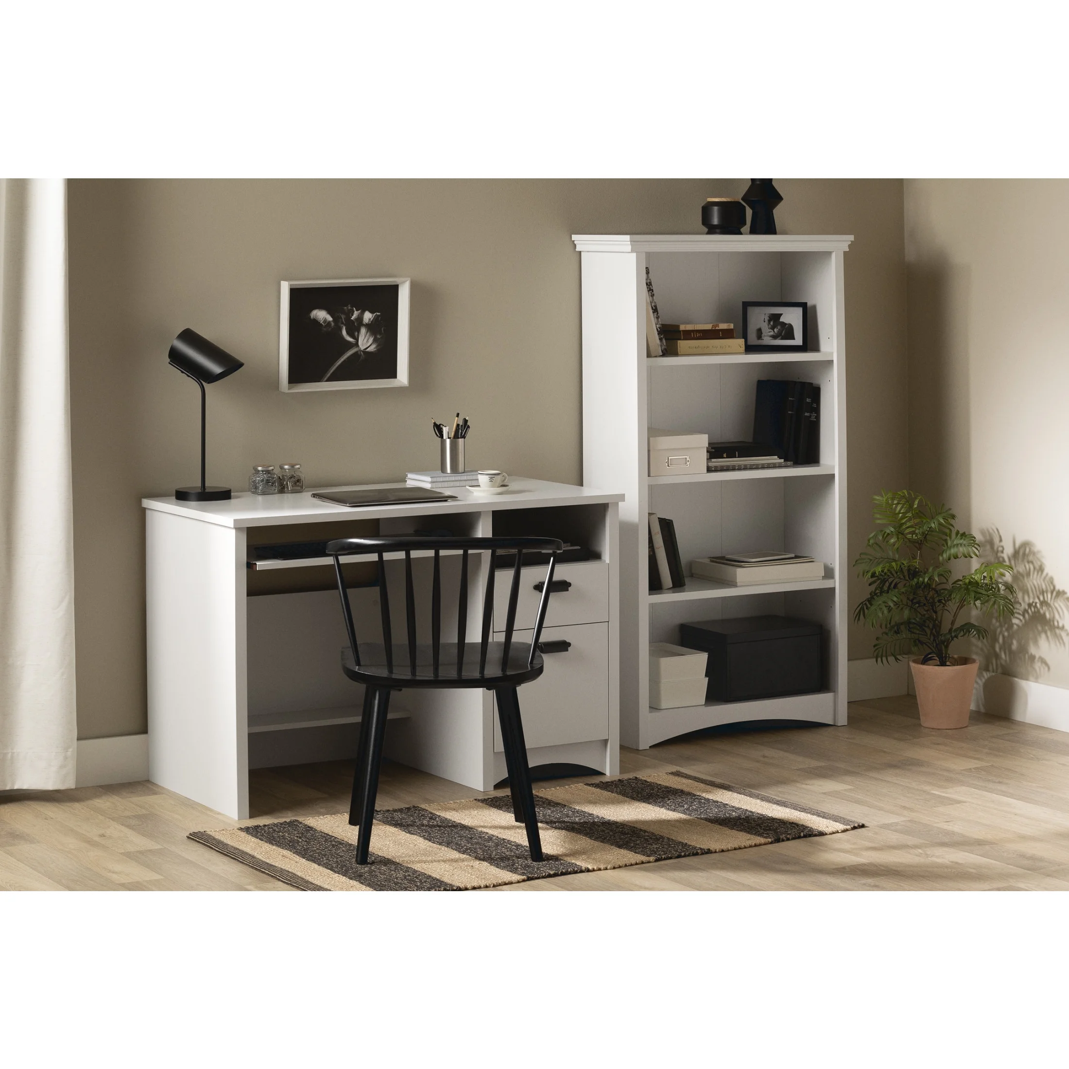 Gascony 4-Shelf Bookcase-Rubbed Black-South Shore - Image 23