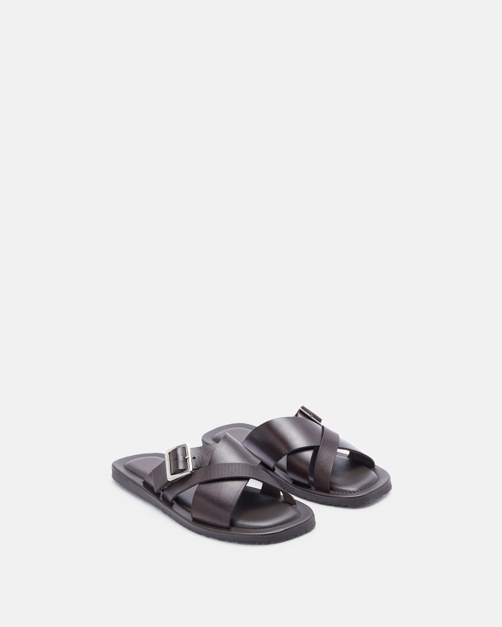 MULES NANDO MARRON - Mules marron à brides croisées