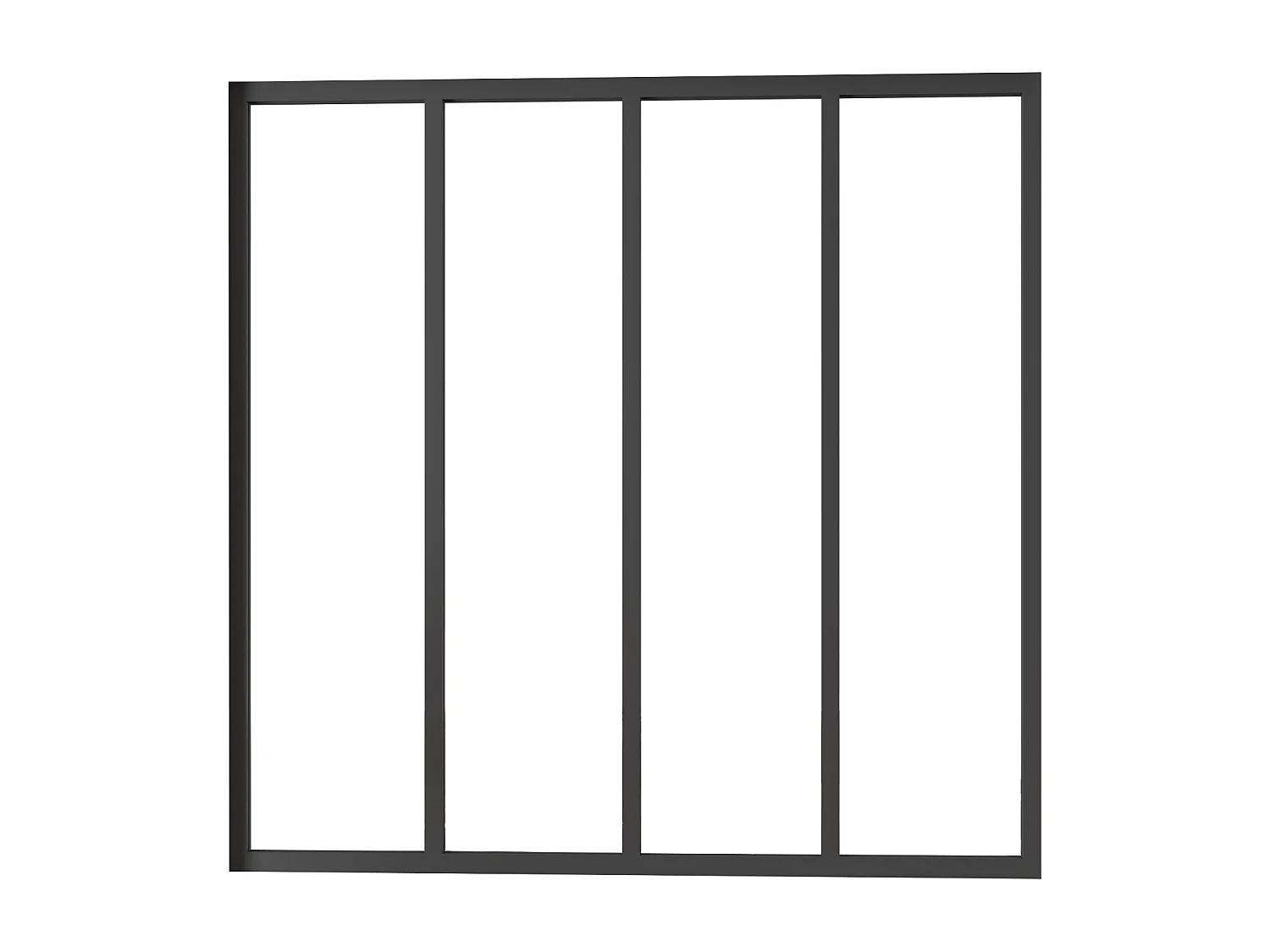 AICA Verrière Atelier en aluminium noir mat 123x108cm,Vitrage trempé 4mm,4 carreaux Verrière fixe,kit de verrière et vitrage