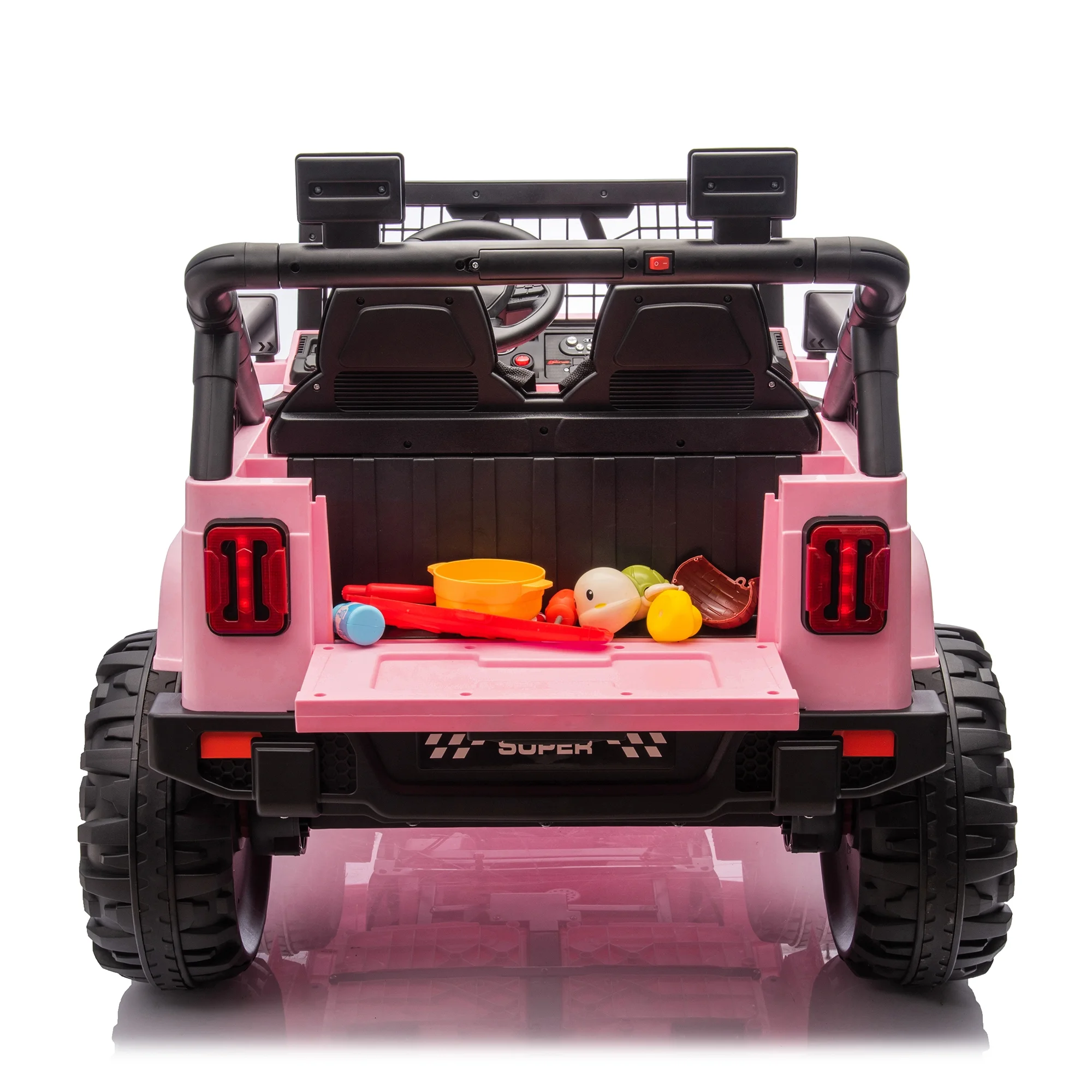 Joyracer 4WD 24 Volt Ride on Toys, 2 Seater Power Car wheels UTV with 800W Motors, Remote Control, Bluetooth Music, Spring Suspension, LED Light, Pink - Image 49