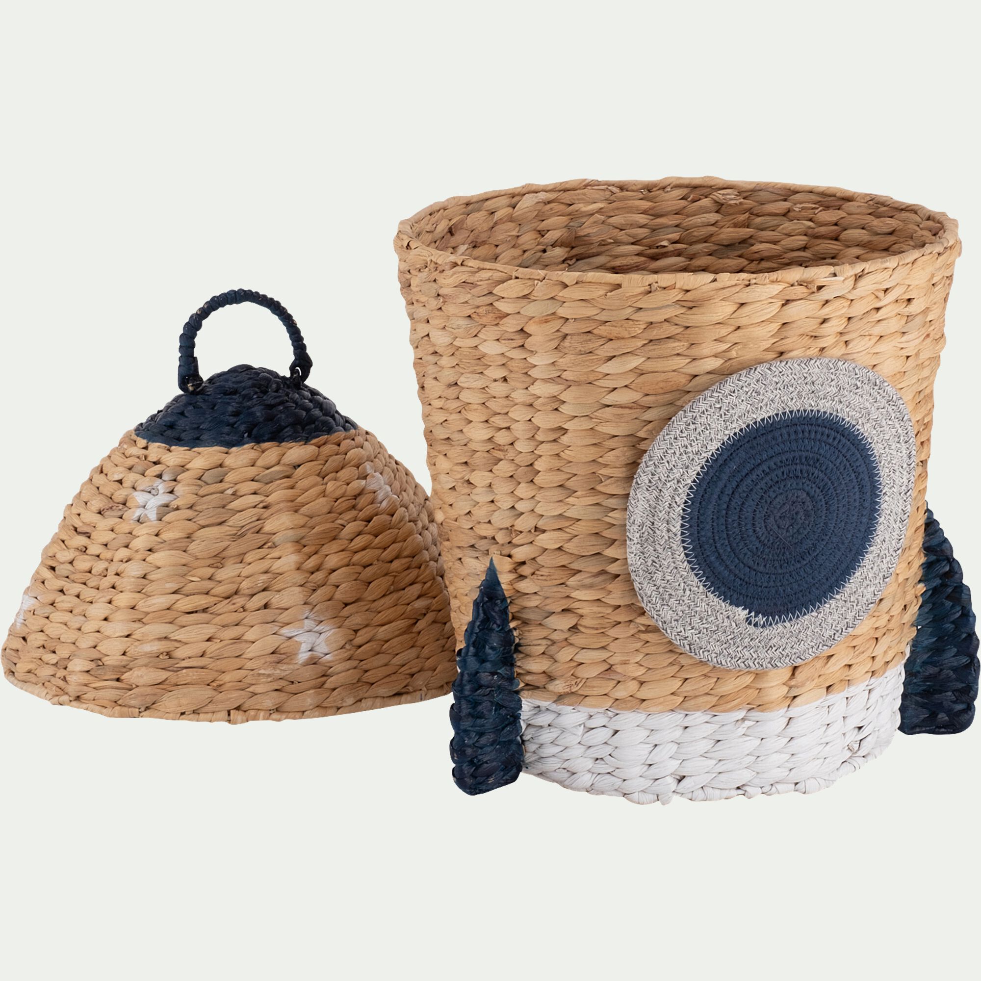ORION - Panier à linge maison en jacinthe d'eau H56cm - naturel