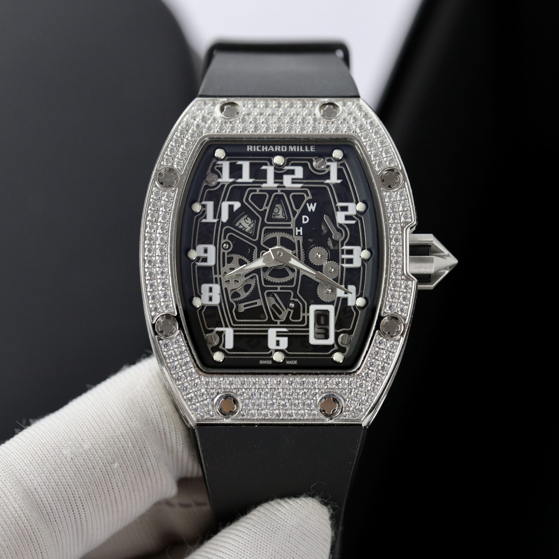Richard Mille Replica 1:1 Watch RM67 Black Face With Stone Automatic Mechanical 40mm - Elite Watch Atelier
