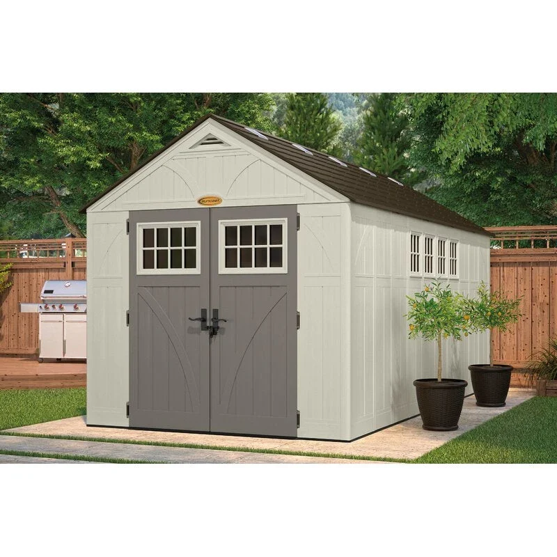 Suncast Tremont Plastic Storage Shed, 8 ft. W x 16 ft. D - BMS8165 - Image 4 Suncast Tremont Plastic Storage Shed, 8 ft. W x 16 ft. D - BMS8165 - Image 4