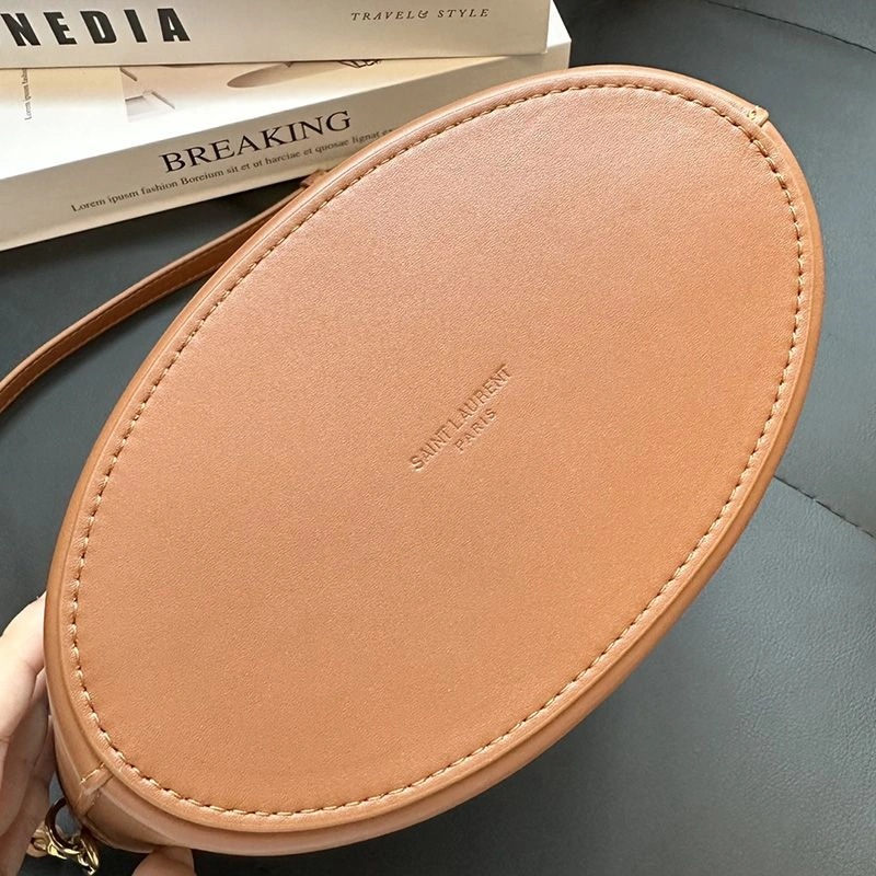 Saint Laurent Mini Celia Tote In Smooth Leather Brown Gold - 1:1High-quality replica