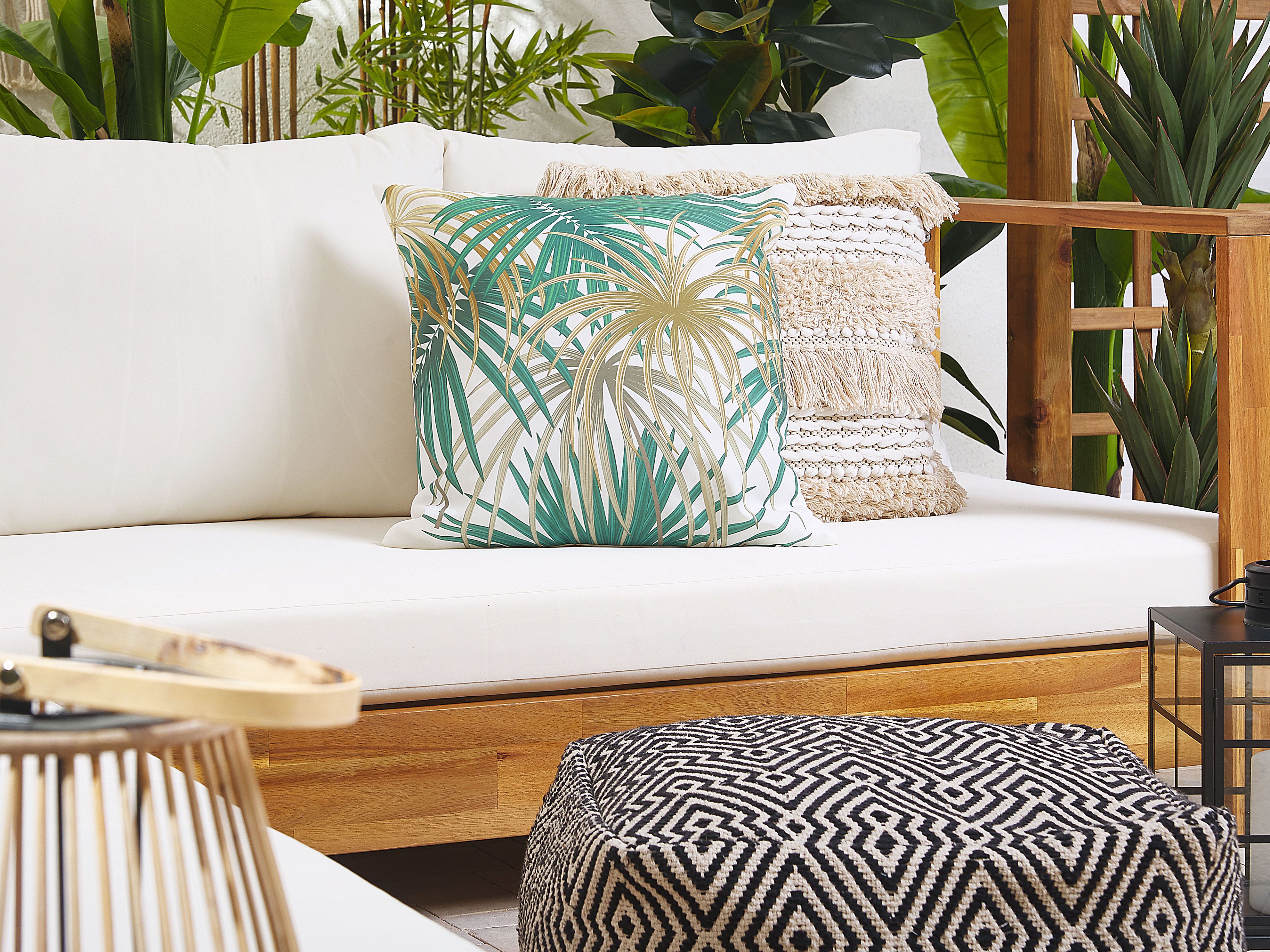 Set of 2 Outdoor Cushions GAIANA Plant Pattern 45 x 45 cm Green