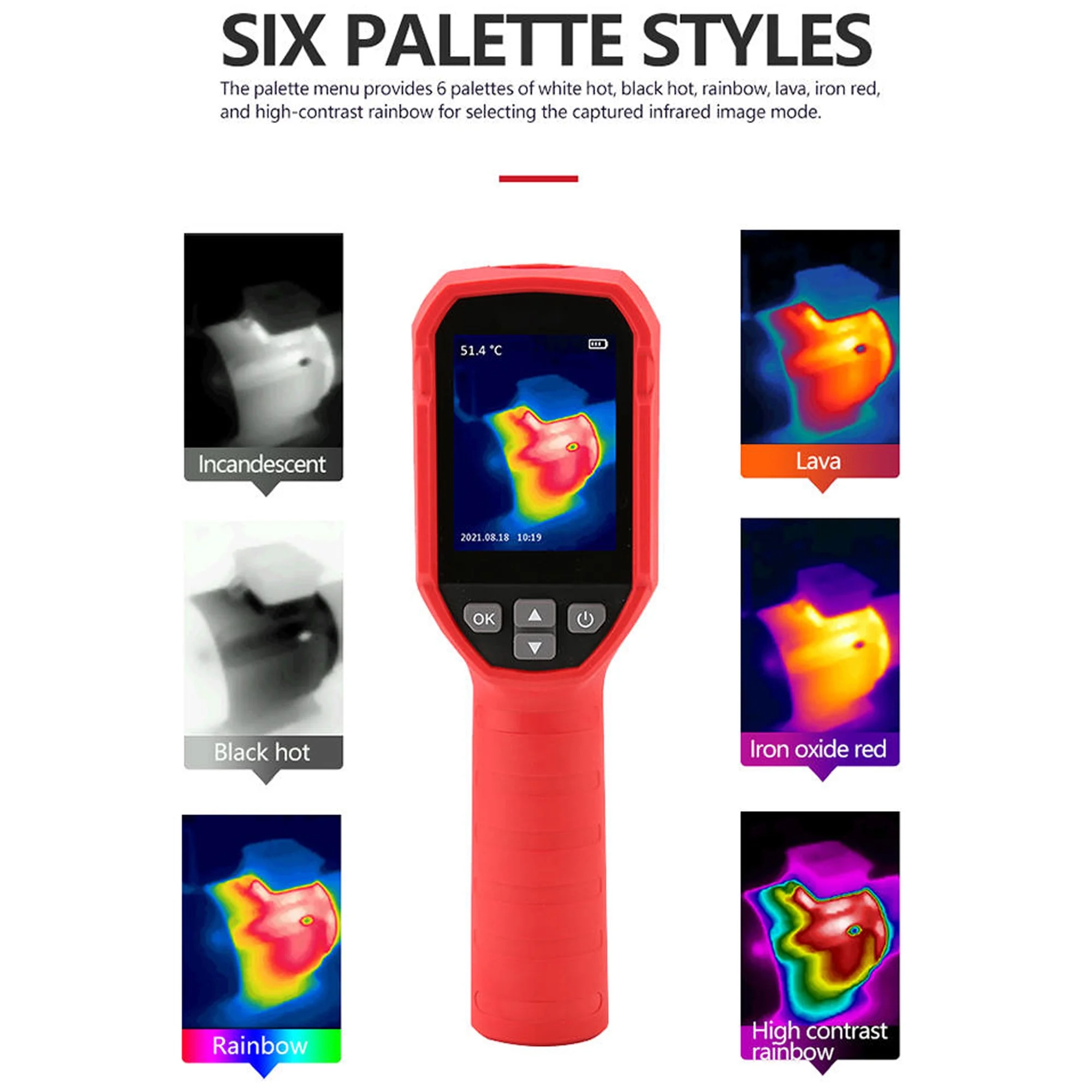 UNI-T UTI120S Thermal Imaging Camera 120x90 IR Resolution 10800 Pixels -20~400�� 2 Meter Drop Durability IP54 Rechargeable 16GB MicroSD - Image 8