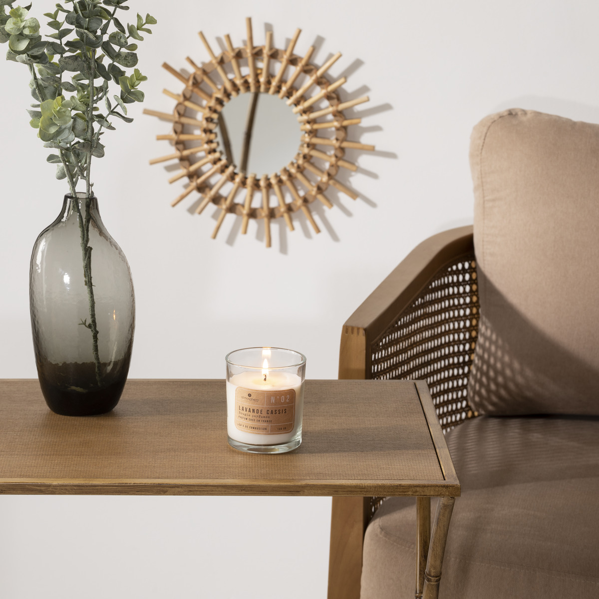 Anti-odour scented candle Blackcurrant Lavender, 130g