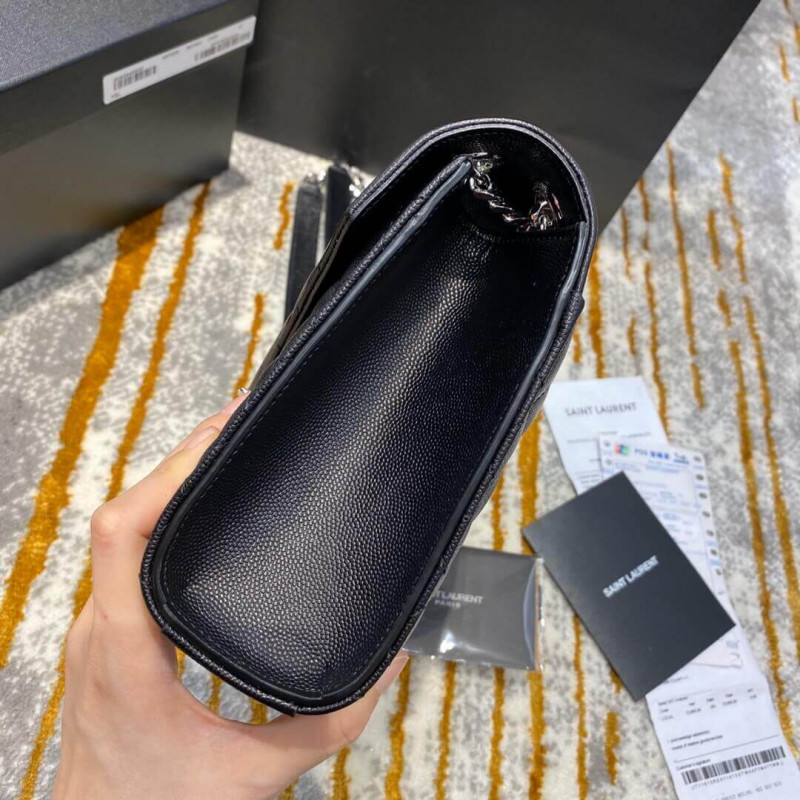 Replica Saint Laurent Grain Leather Envelope Medium Bag 487206 Black1:1High-quality replica