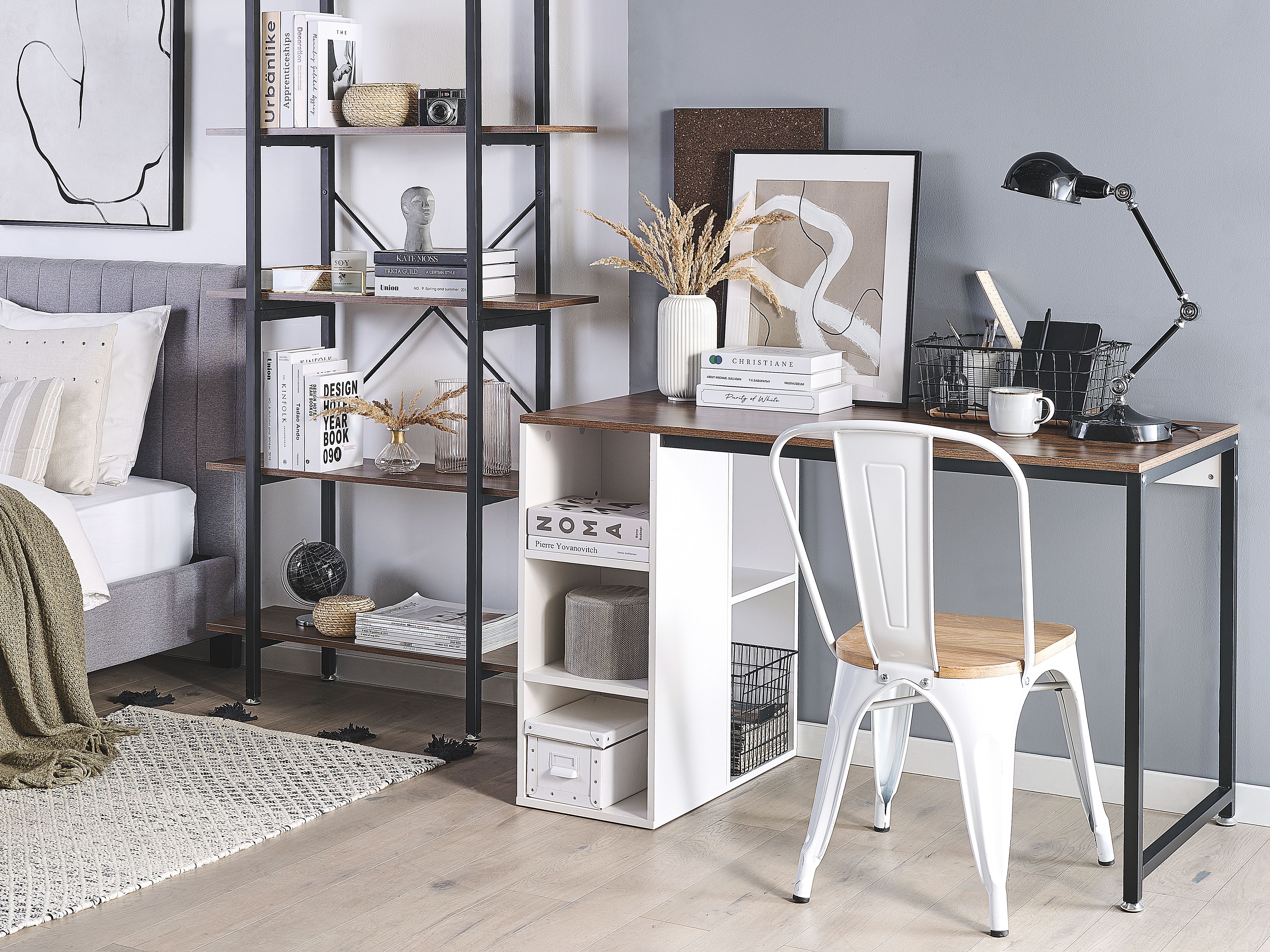 Home Office Desk DESE Brown/ White 120 cm 60 cm