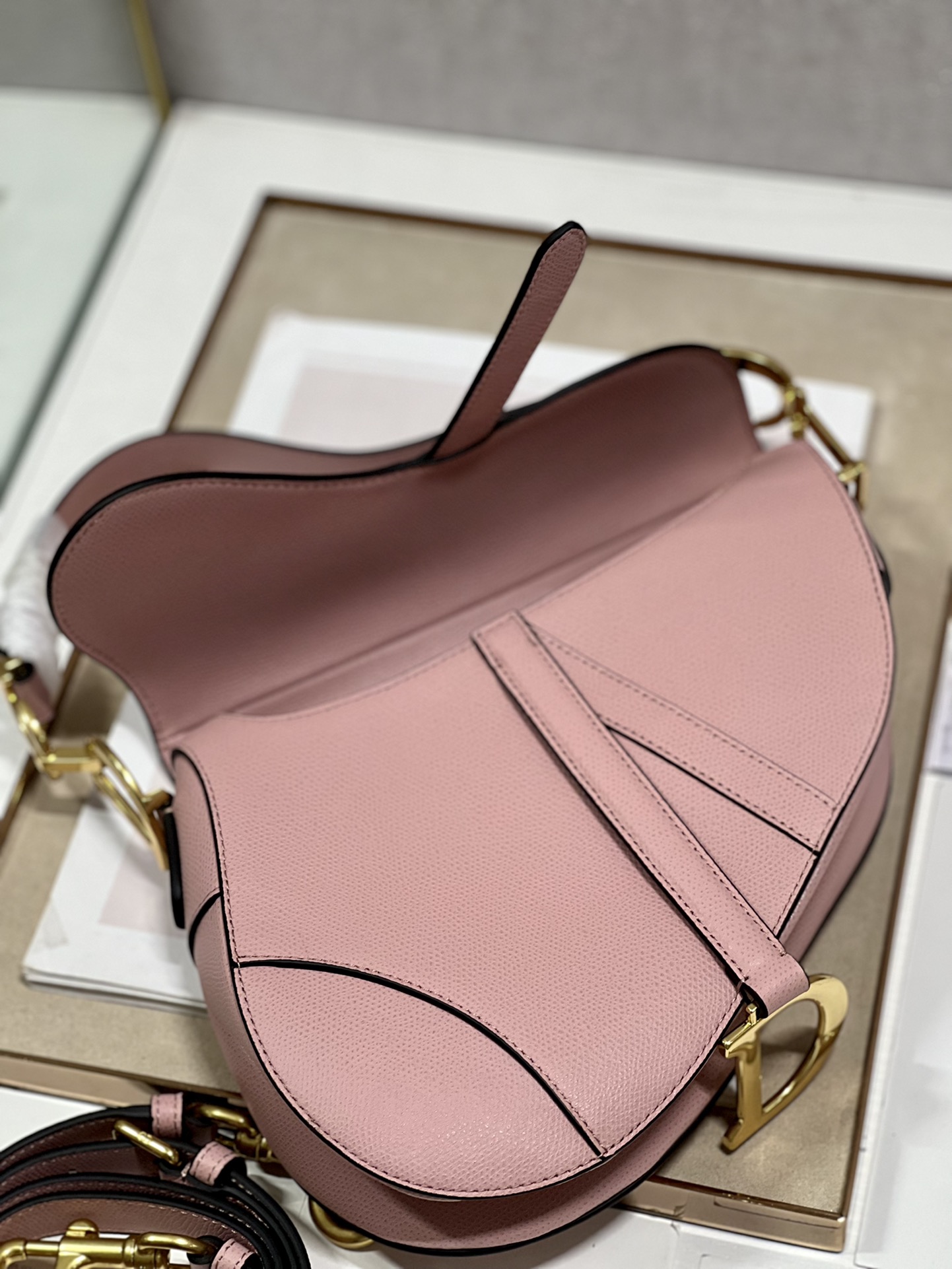 Saddle Bag With Strap Black/White/Green/Light Blue/Brown For Women 10in/25.5cm M0455CBAA_M9001:1High-quality replica