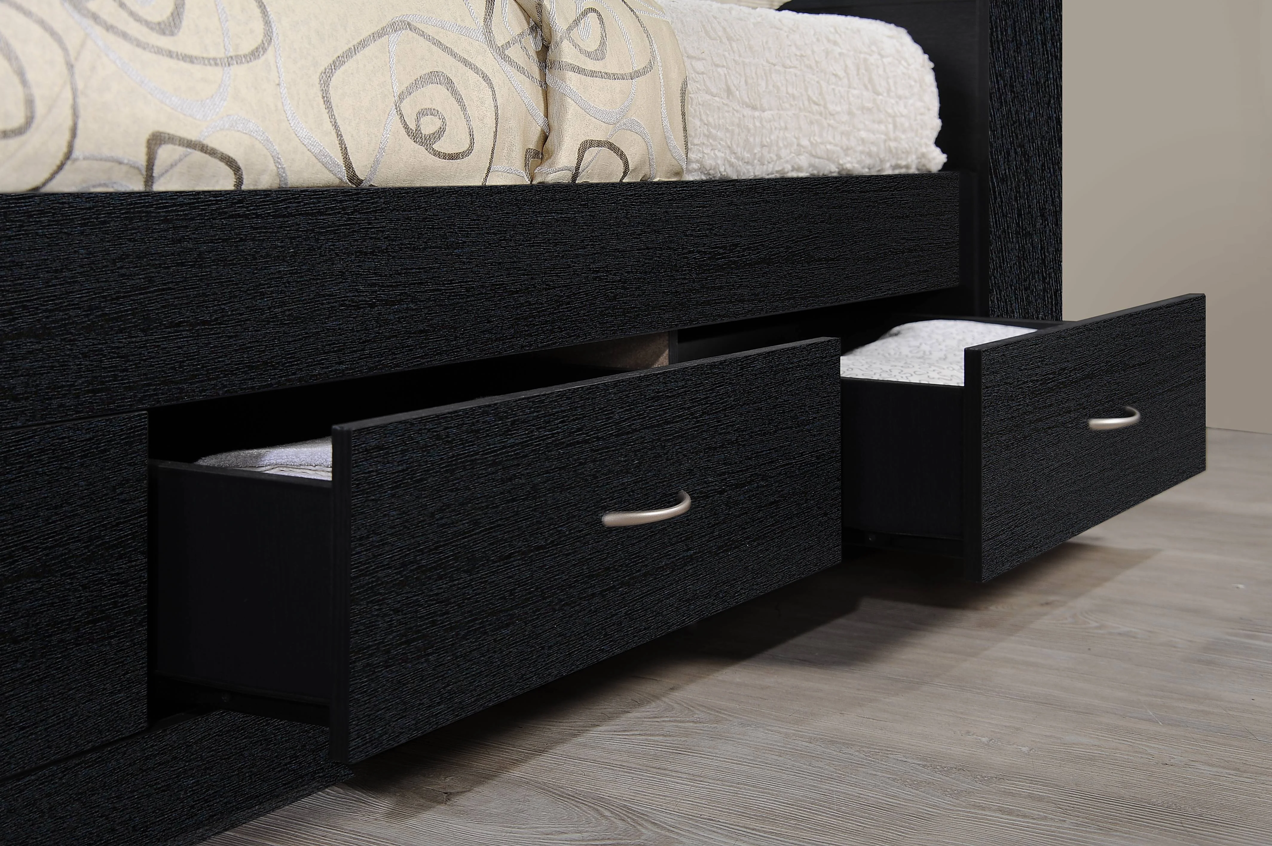 Hodedah Twin-Size Captain Bed with 3-Drawers and Headboard in White - Image 28