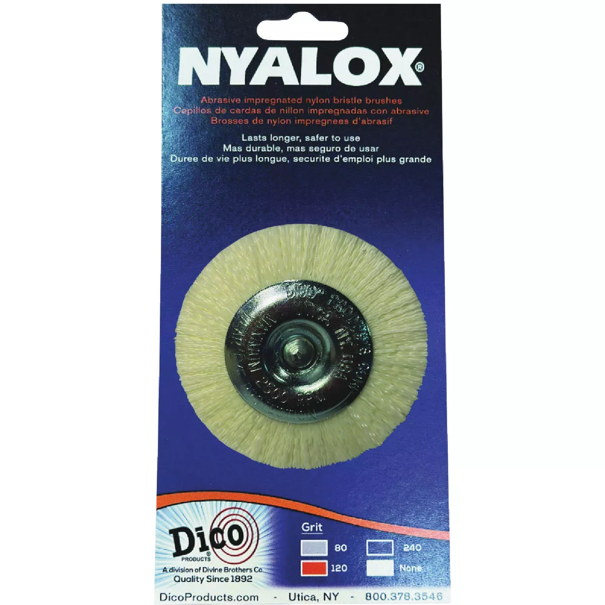 Dico Nyalox 3 In. White Nylon Non-Abrasive Drill-Mounted Brush