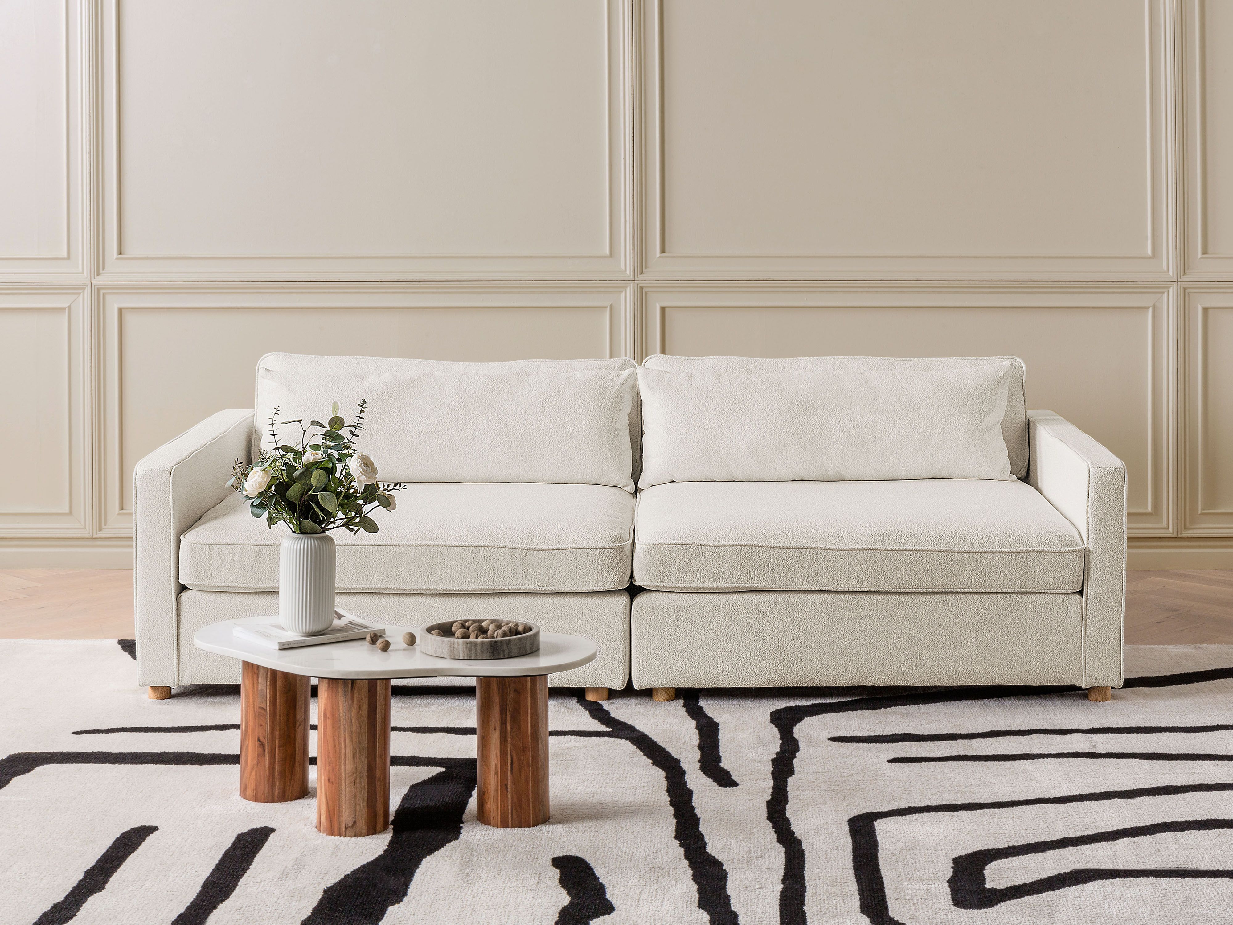 Sofa 3 Seater VINSTRA Boucle Off-White