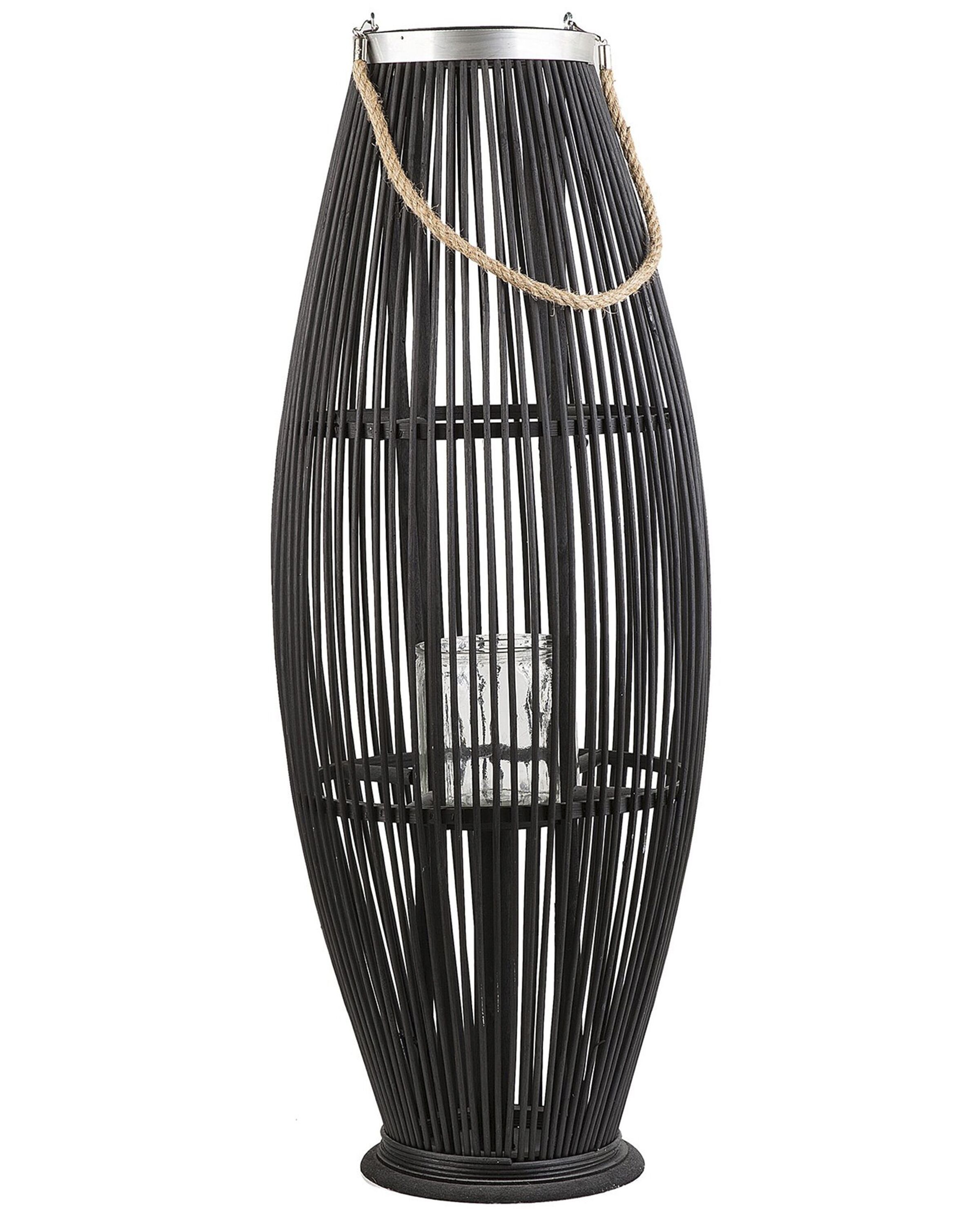 Lantern TAHITI Bamboo 84 cm Black