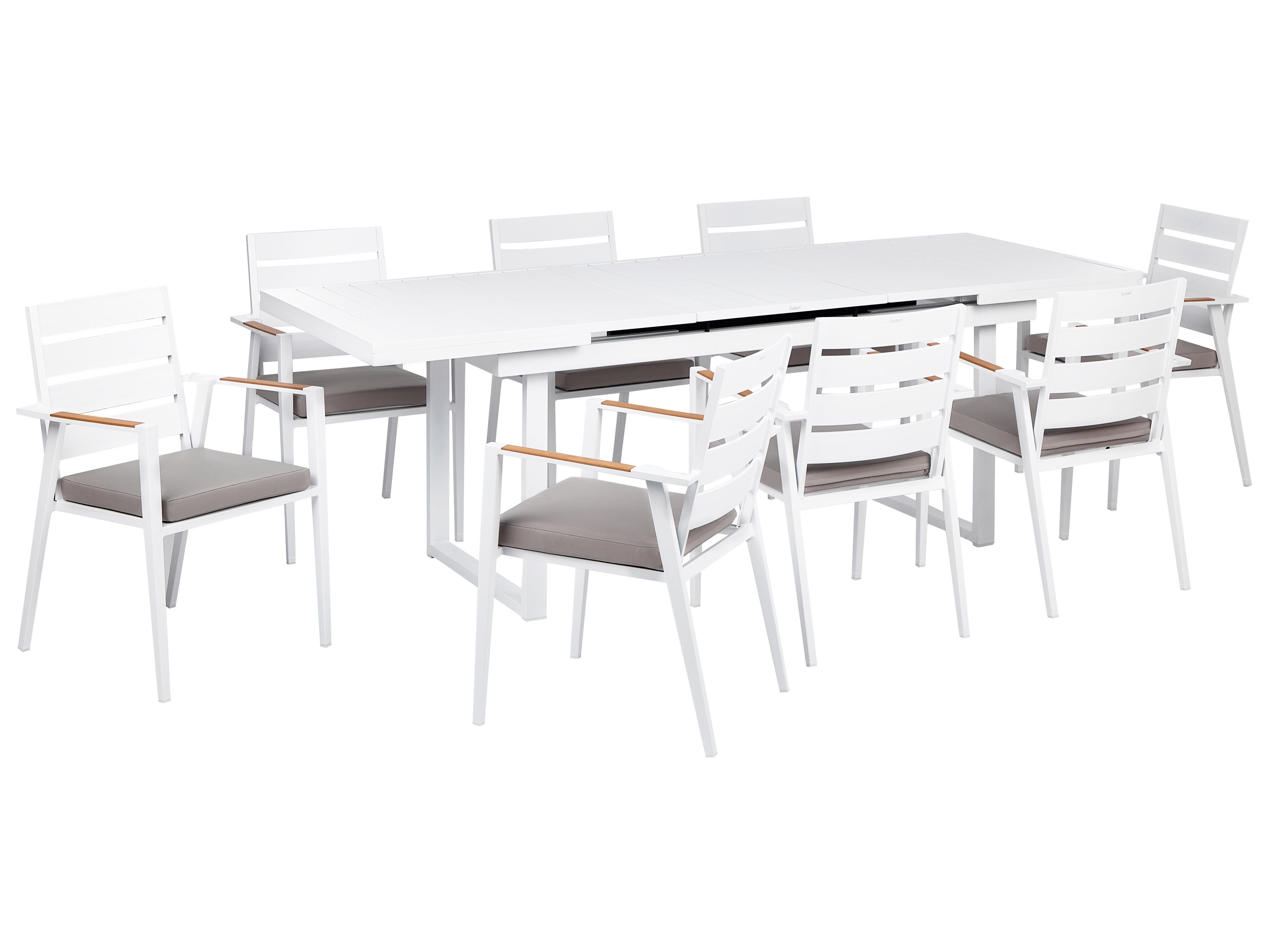 Garden Dining Set 8 Seater VALCANETTO/TAVIANO with Cushions Metal Grey