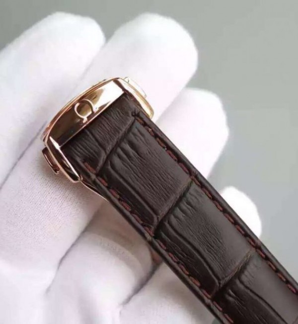 Replica Omega V6F De Ville Hour Vision Co-Axial 41mm RG Brown Dial Brown Leather Strap A8500 - Top club