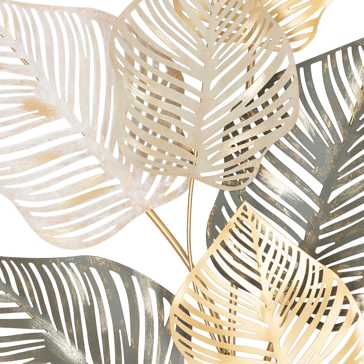 Wall art "Nadia" Gold-tone metal, black, 100x53 cm