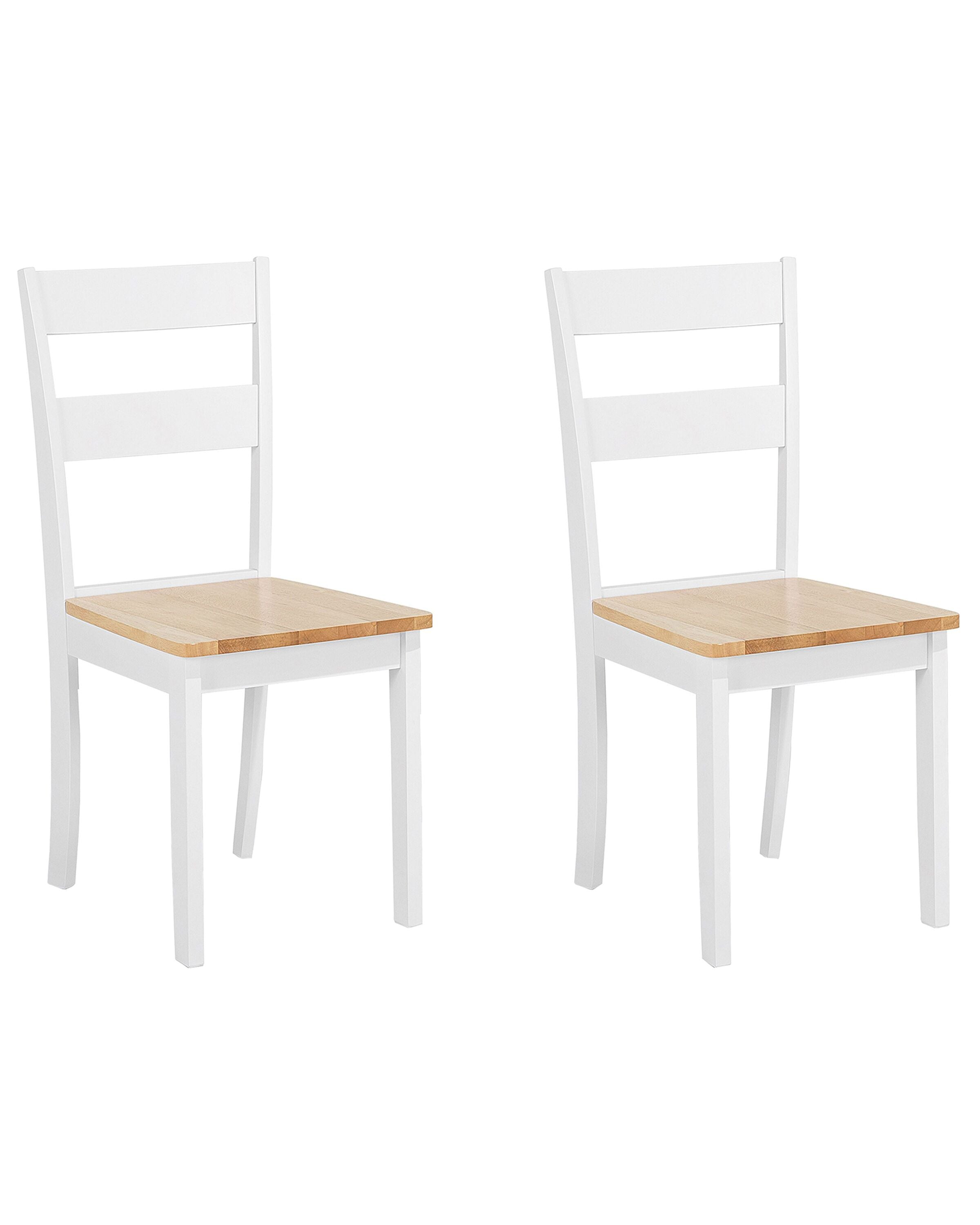 Set of 2 Dining Chairs GEORGIA Wood White
