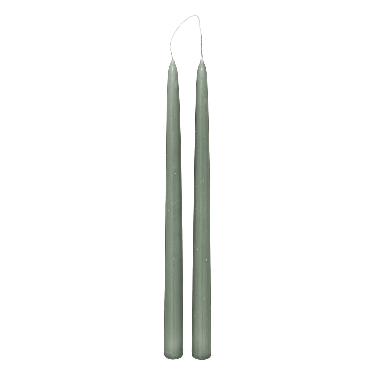 Set of 2 stick candles "Hugo" Celadon green, 70g