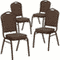 Flash Furniture 4 Pack HERCULES Series Crown Back Stacking Banquet Chair in Black Patterned Fabric - Gold Vein Frame - Image 16