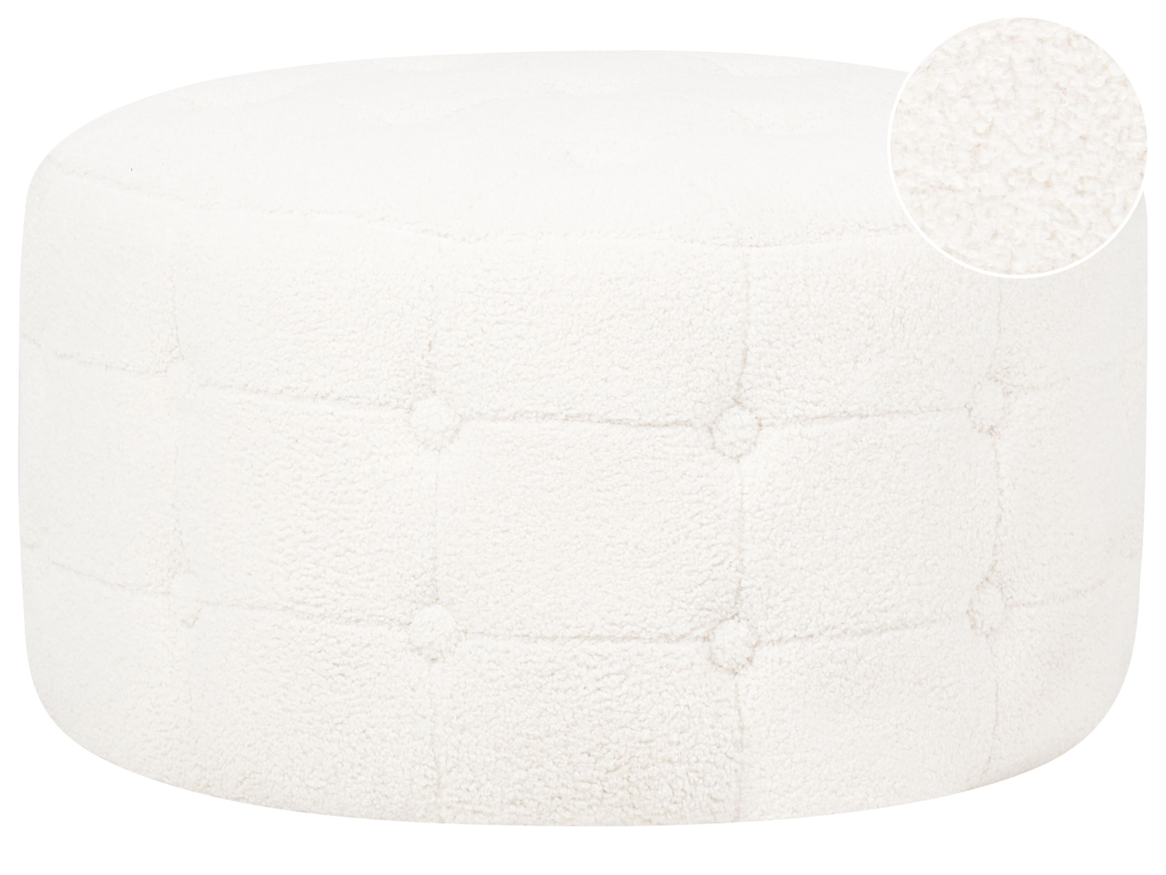 Pouffe TAMPA Boucle White