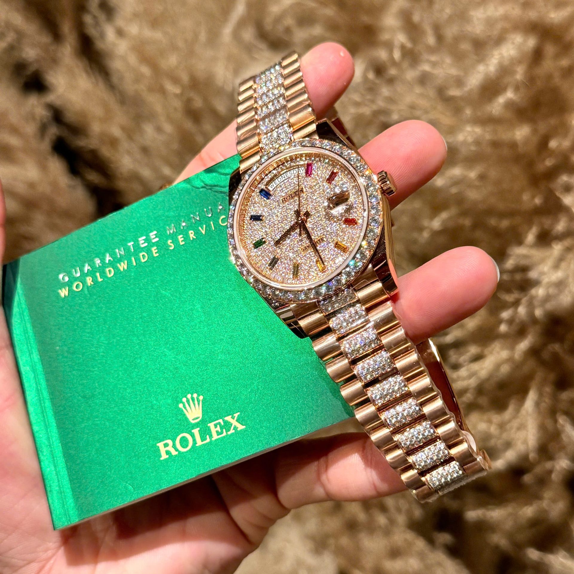 Rolex Day-Date Replica Watches Custom Moissanite Diamonds And Gold Wrapped 40mm - Top club