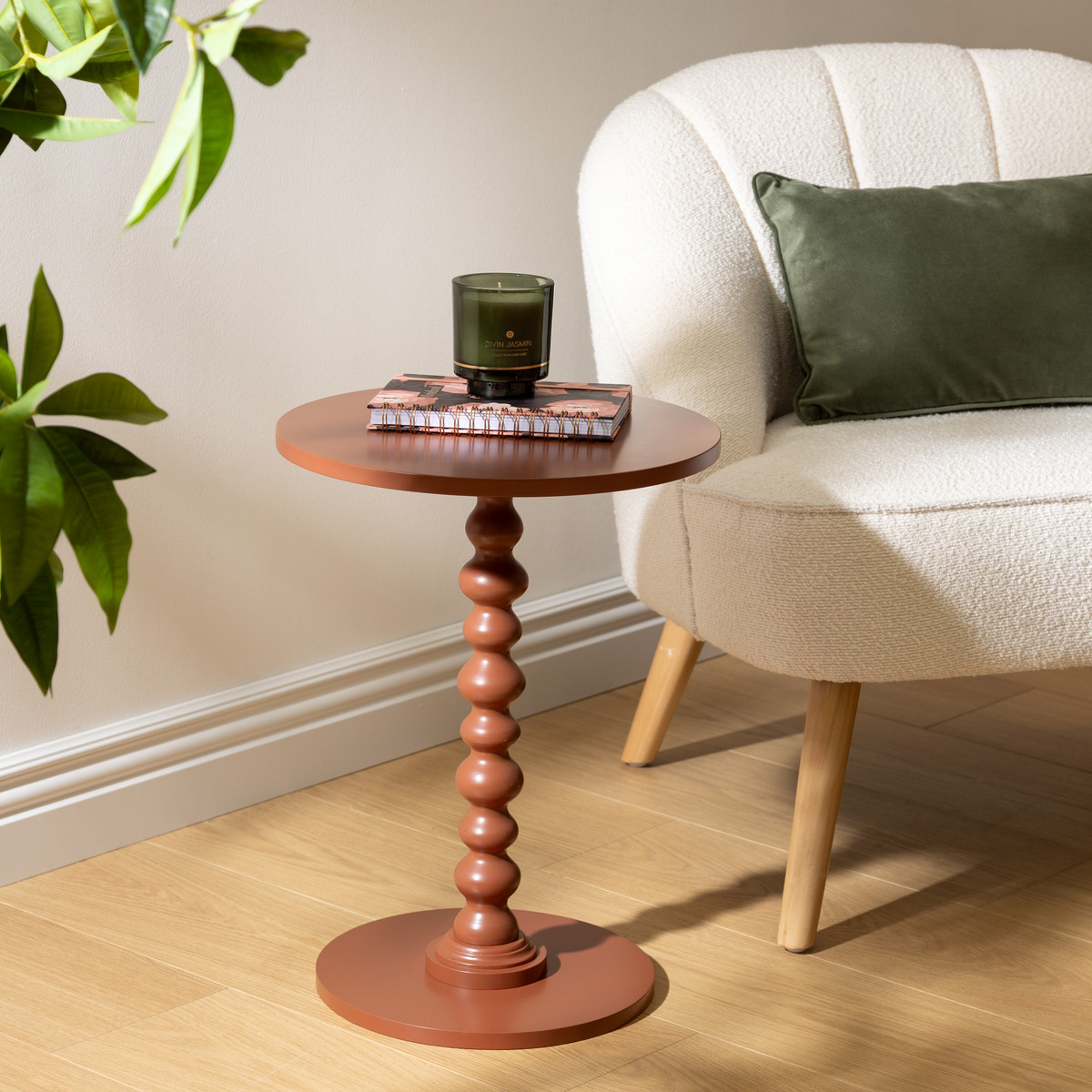 Side table "Alix" Terracotta, 50x38x38 cm