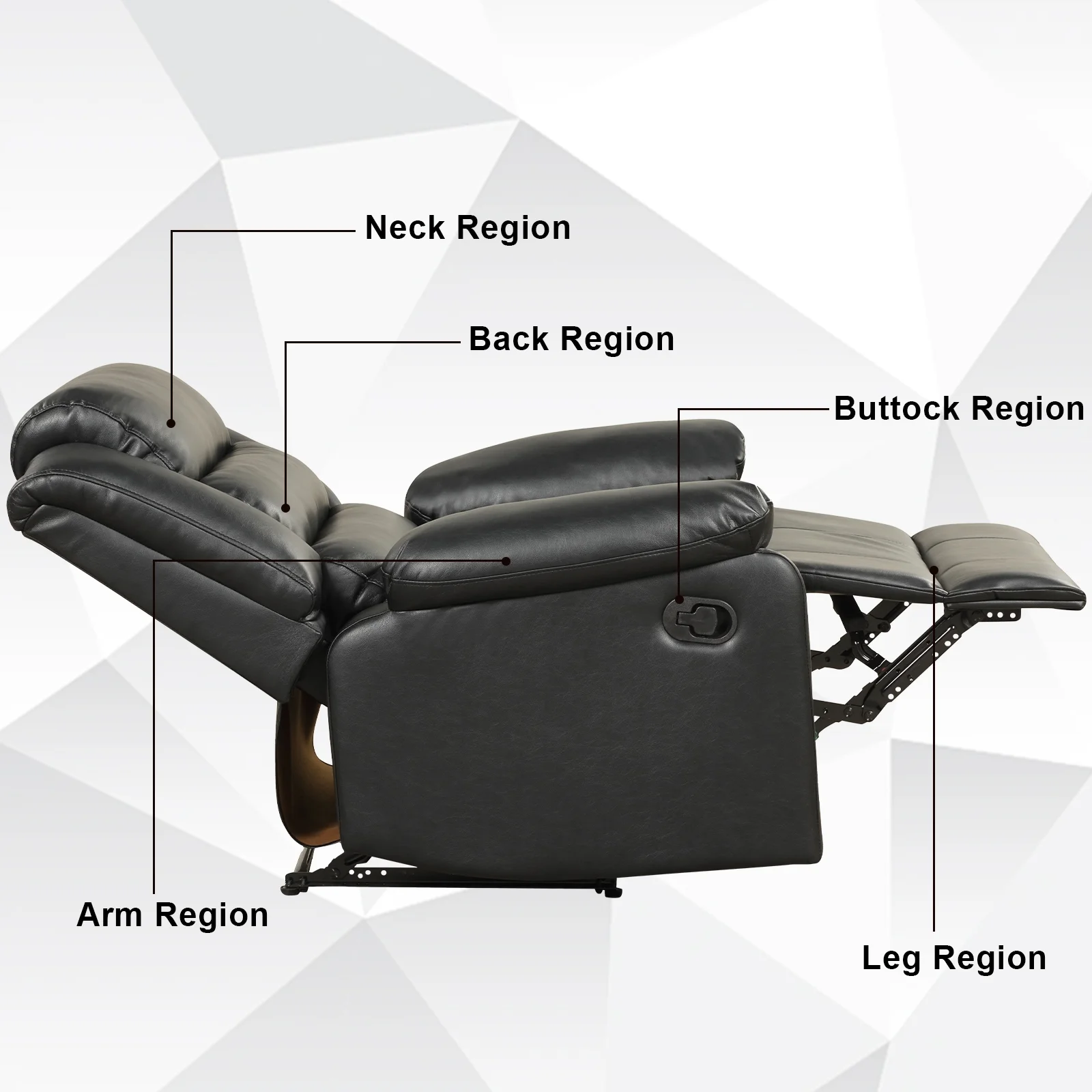 Bonzy Home Recliner Chairs for Living Room Overstuffed Breathable Fabric Reclining Chair Manual Sofa Brown - Image 17