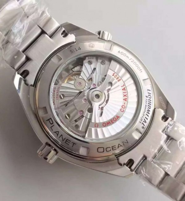 Replica Omega Planet Ocean SS GMT Black Dial Silver Markers SS Bracelet A8605 - Top club