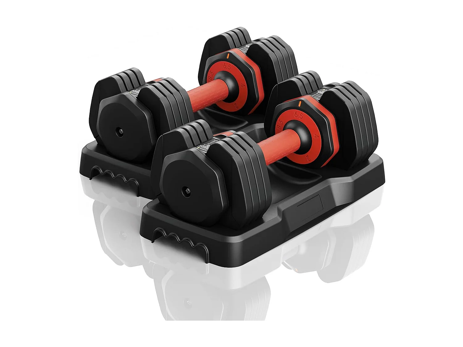 Haltères réglables 2-24,5 kg, 5/10 en 1, avec base, pour musculation, home gym et salle de sport, pratique et compact