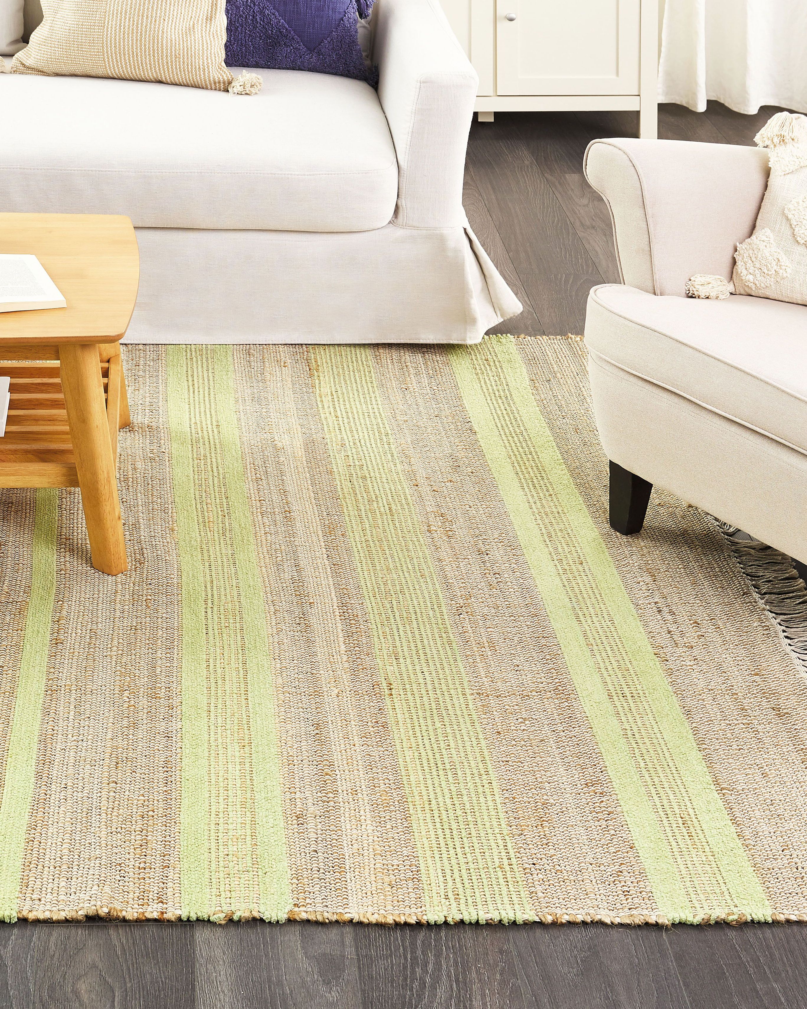 Rug TALPUR Light Green 160 x 230 cm Jute