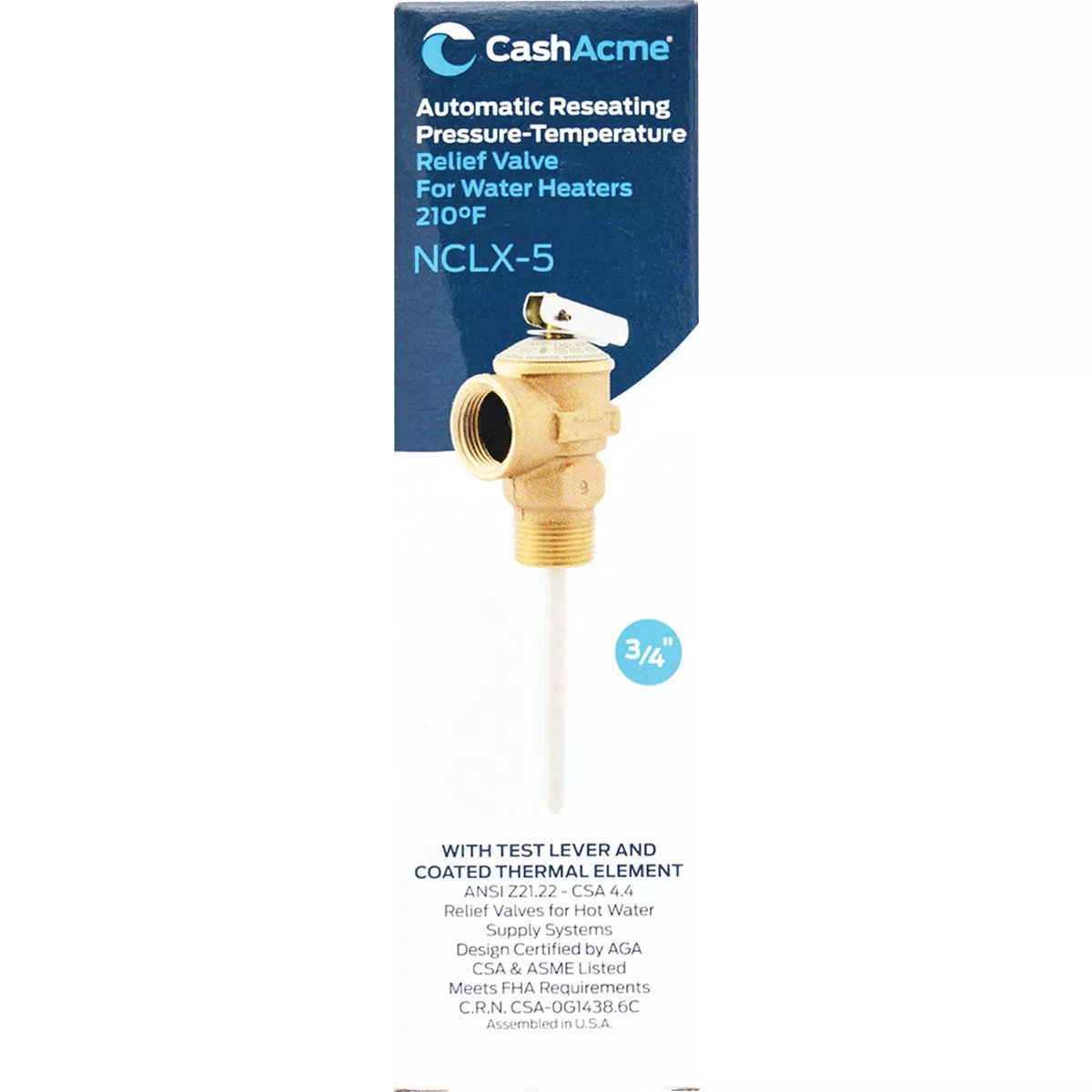 Cash Acme 3/4 In. NCLX-5 Temperature & Pressure Relief Valve