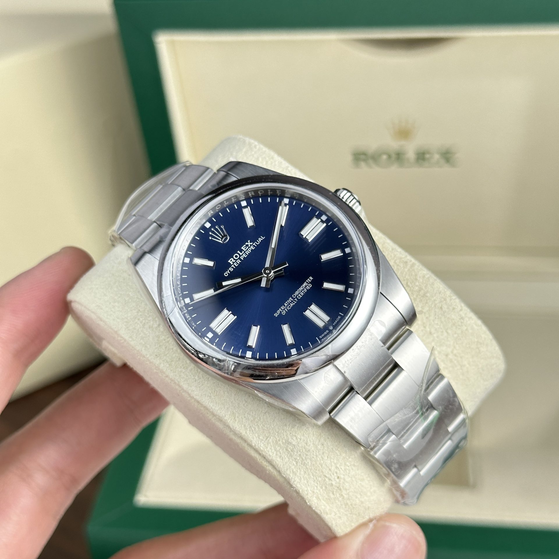 Rolex Replica Watch Oyster Perpetual 124300 Dial Blue Clean Factory 41mm - Elite Watch Atelier