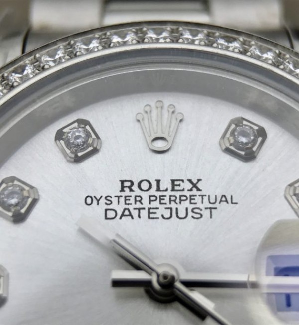 Replica Rolex DateJust 28mm Diamonds Bezel White Dial Diamonds Markers SS Bracelet A2236 - Top club