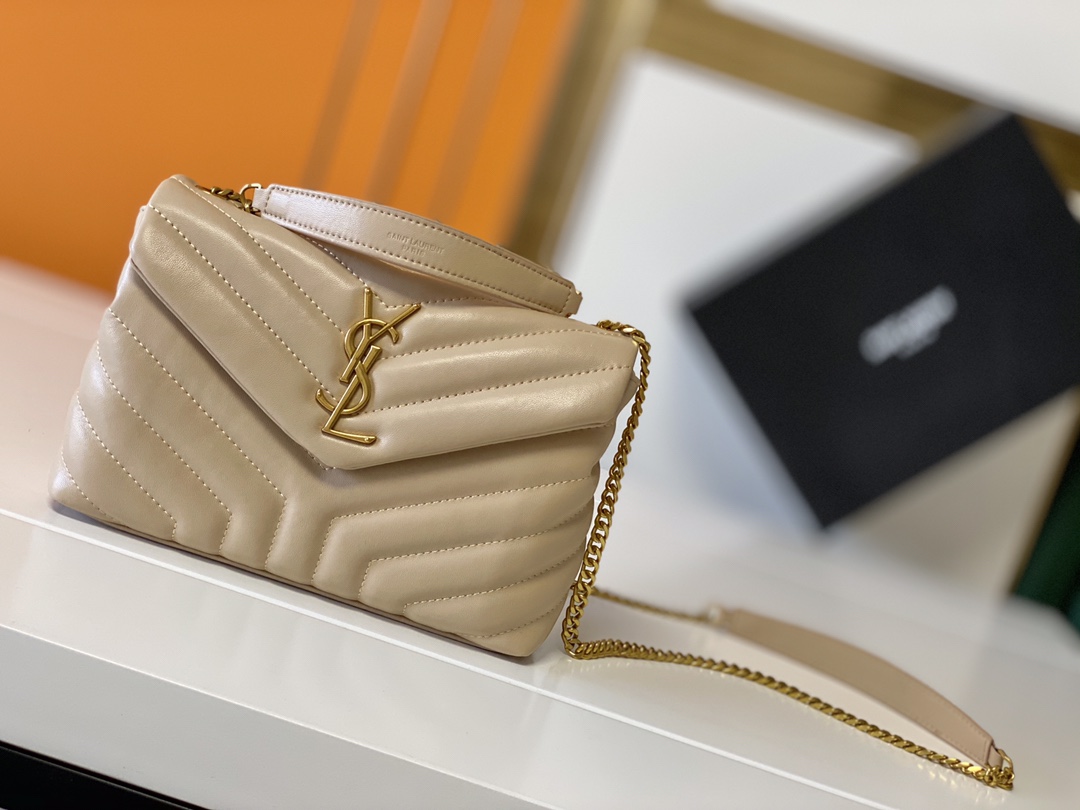 Replica Ysl Loulou Small Bag In Matelasse Y Leather- Black/Beige/Red1:1High-quality replica