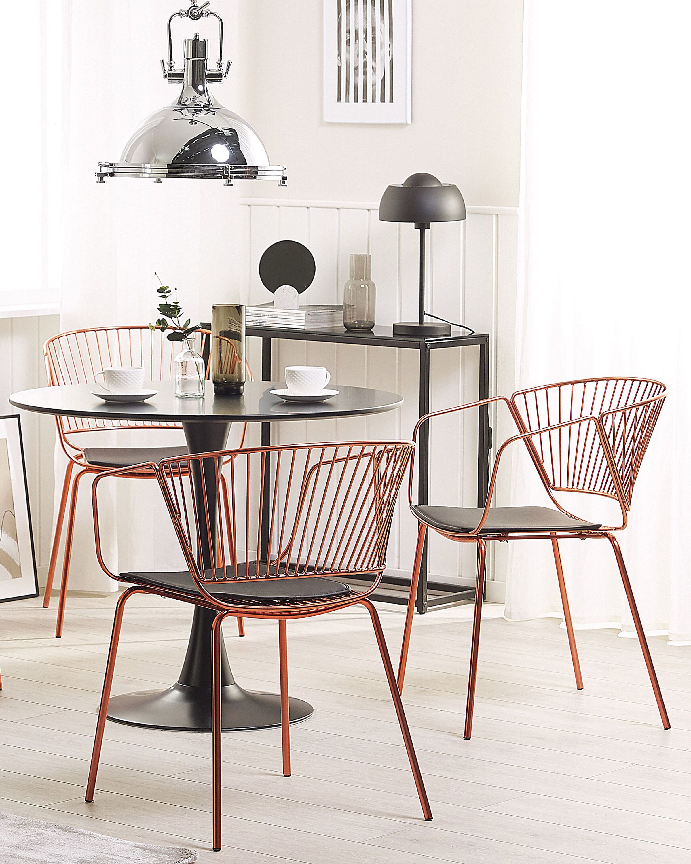 Set of 2 Dining Chairs RIGBY Metal Copper