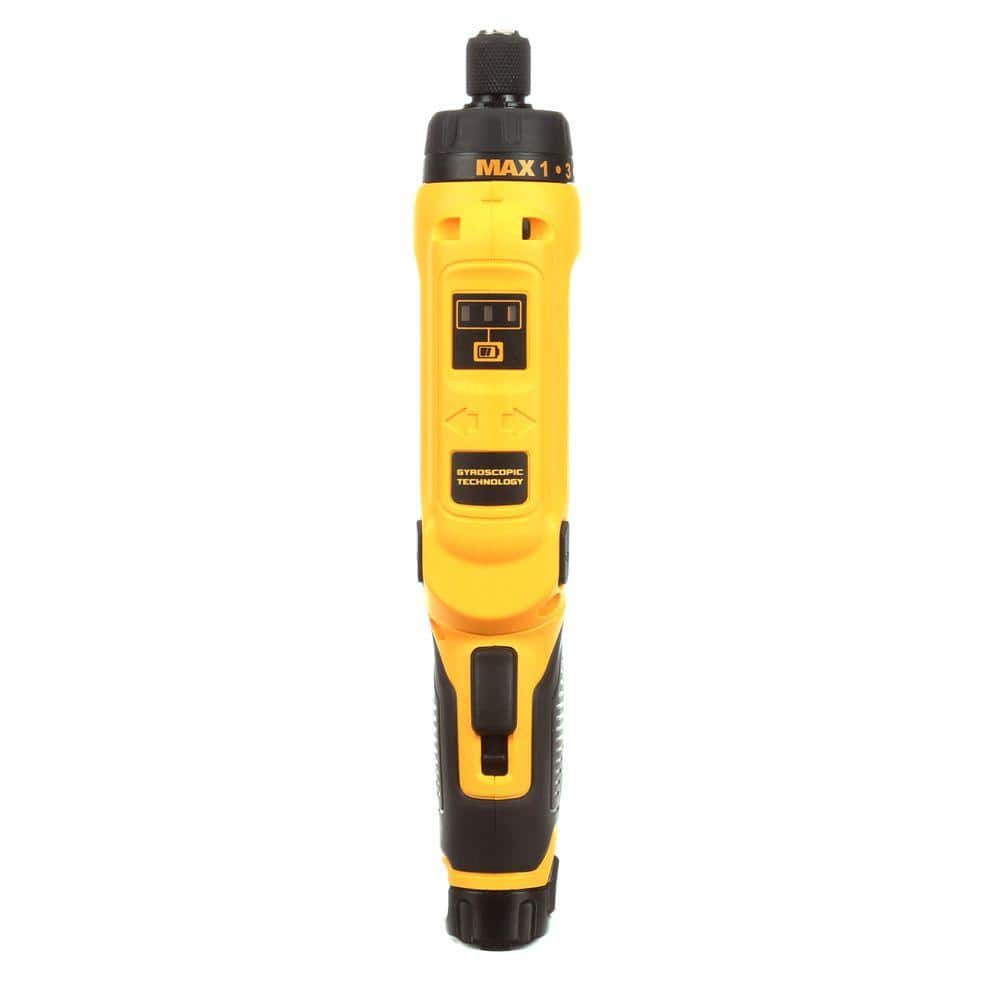8V MAX Cordless Gyroscopic Screwdriver with Adjustable Handle. (2) 1.0Ah Batteries. Charger. and Bag DCF680N2