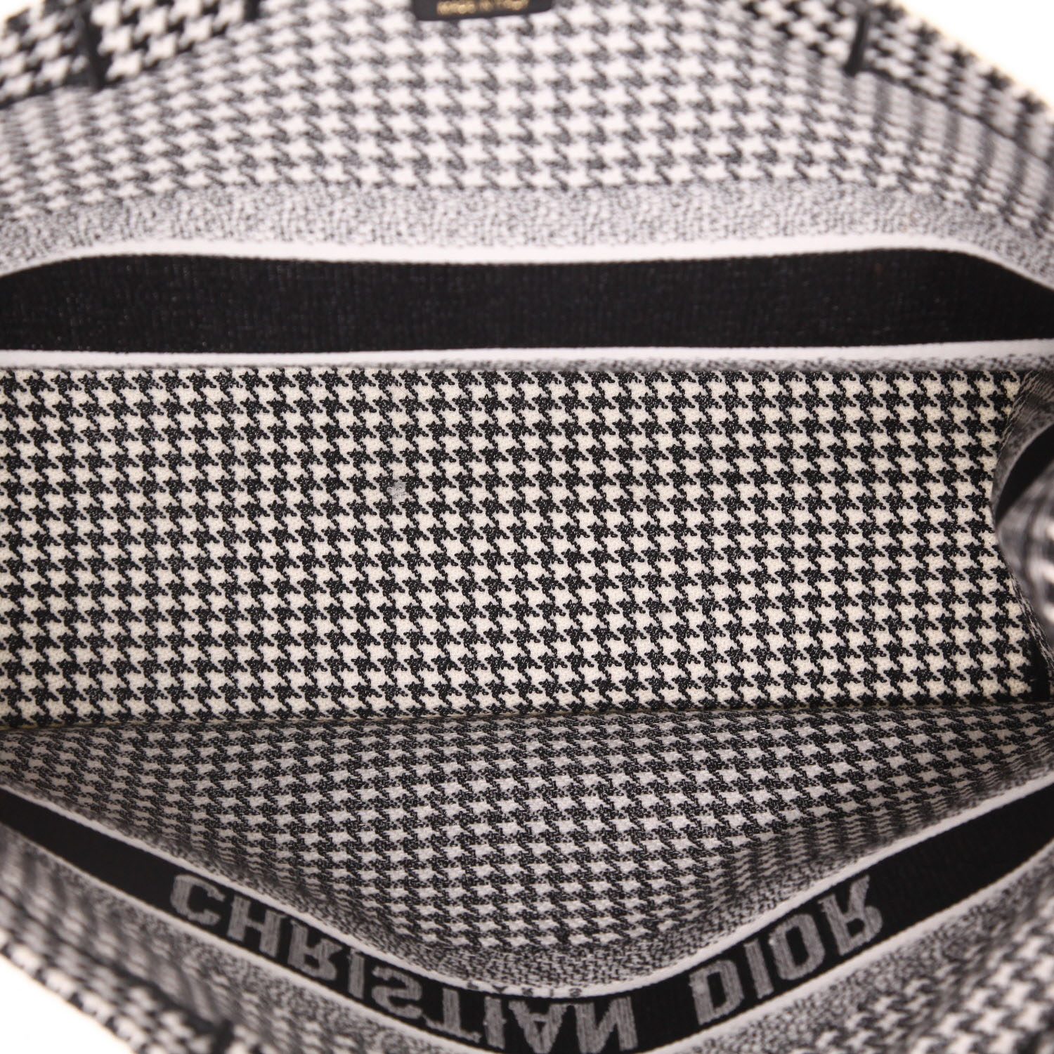 Dior Book Tote shopping bag in black and white canvas1:1High-quality replica