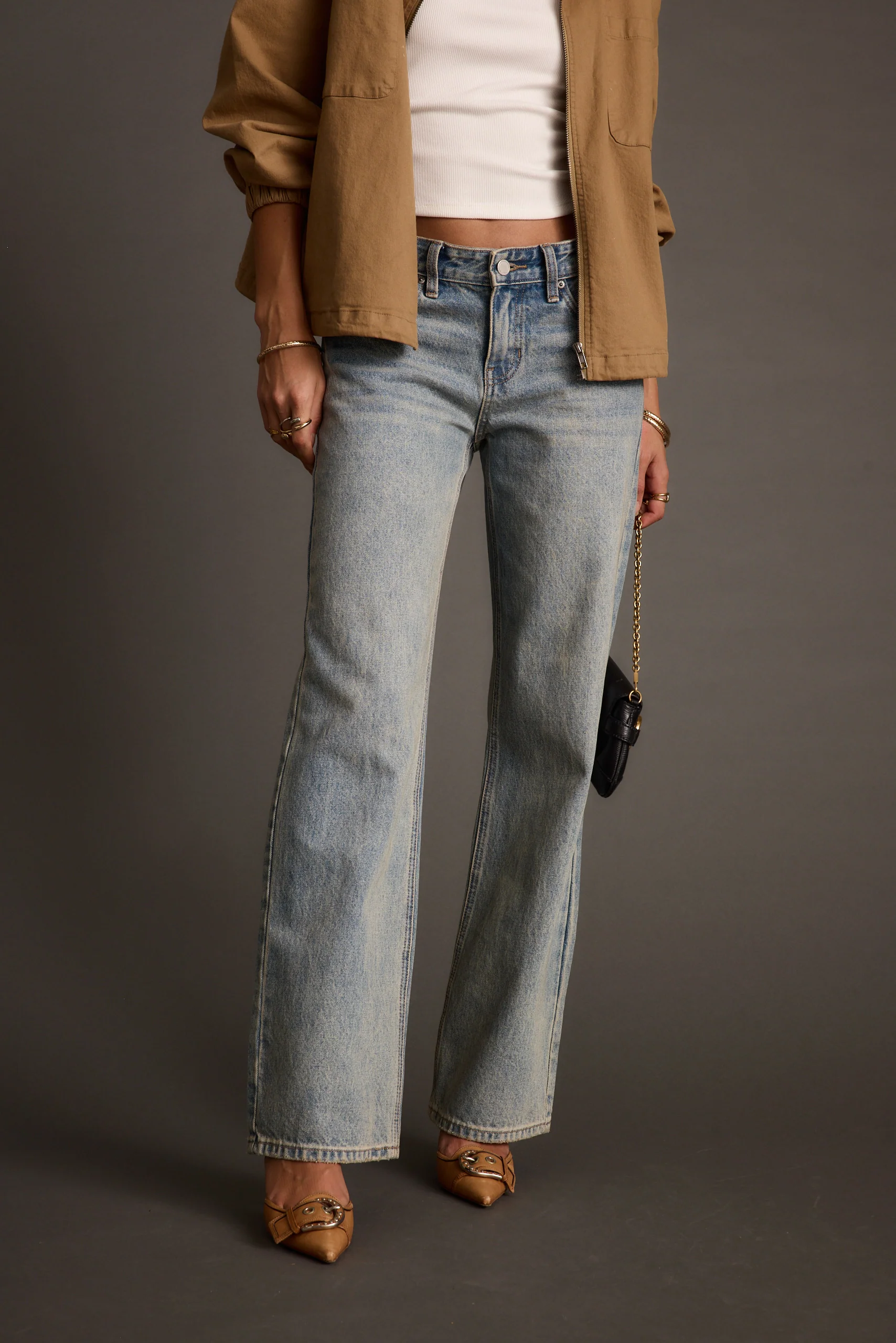 Cora Vintage Light Denim Low Rise Jeans