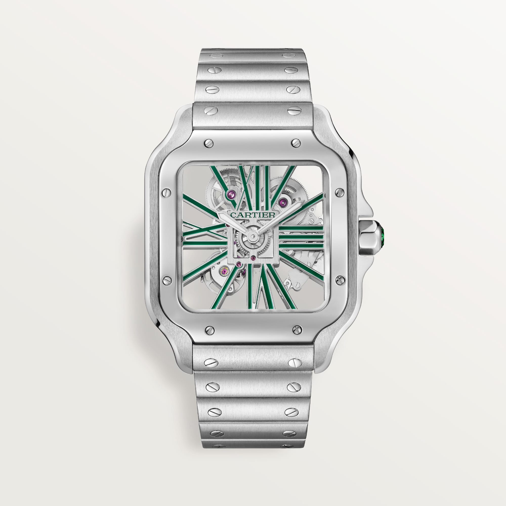 fake cartier watch Santos skeleton large model Manufacture mechanical movement with manual winding caliber(1:1 replica) - Elite Watch Atelier