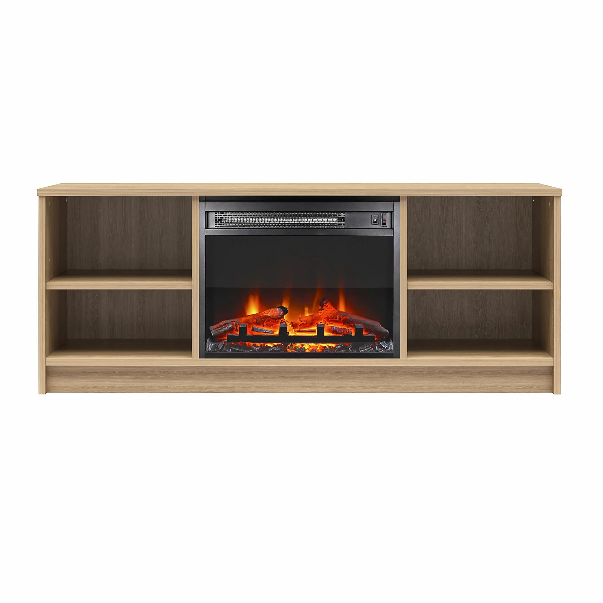 Mainstays Fireplace TV Stand, for TVs up to 55", Black Oak - Image 26