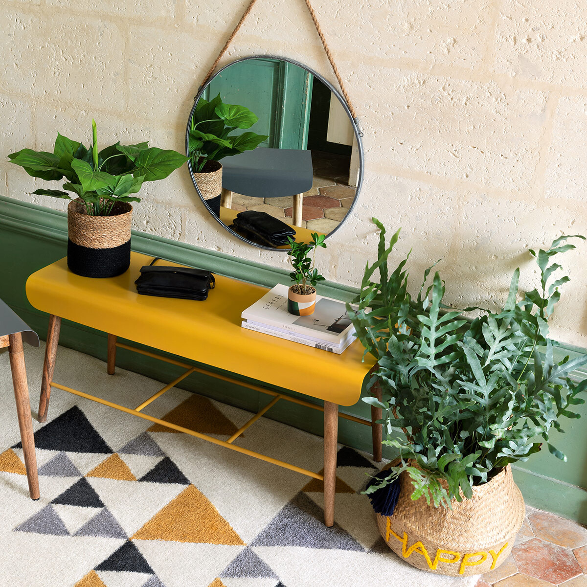 Mirror"Eden" Black metal, D.38 cm