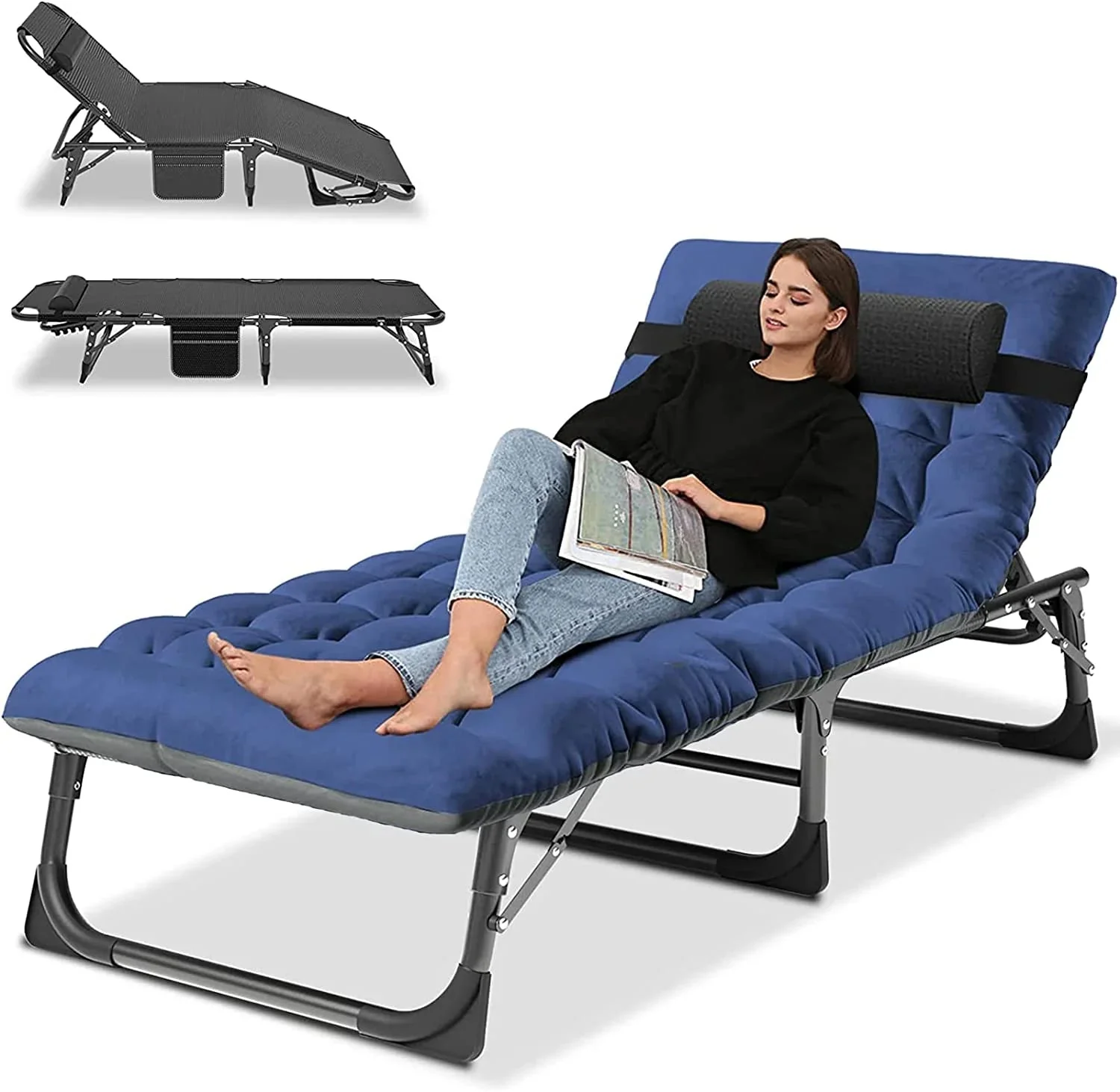 Slsy 5-Position Adjustable Folding Lounge Chair And Cot - 75.2" x 25.6" x 11.8" - Image 82 Slsy 5-Position Adjustable Folding Lounge Chair And Cot - 75.2" x 25.6" x 11.8" - Image 82