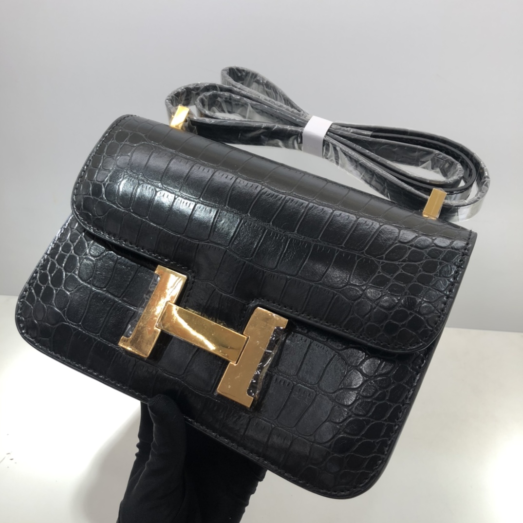 Replica Hermes Constance Crocodile Leather Pattern Cross Body Bag1:1High-quality replica