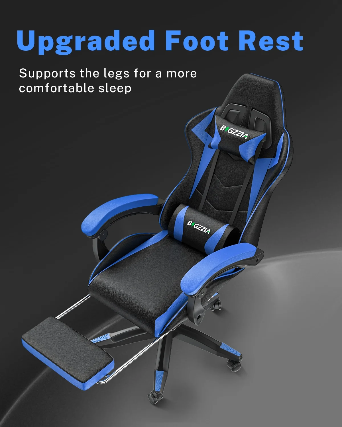Bigzzia Gaming Chair with Footrest, Gaming Chair for Adult with Headrest and Lumbar Support,Red - Image 44