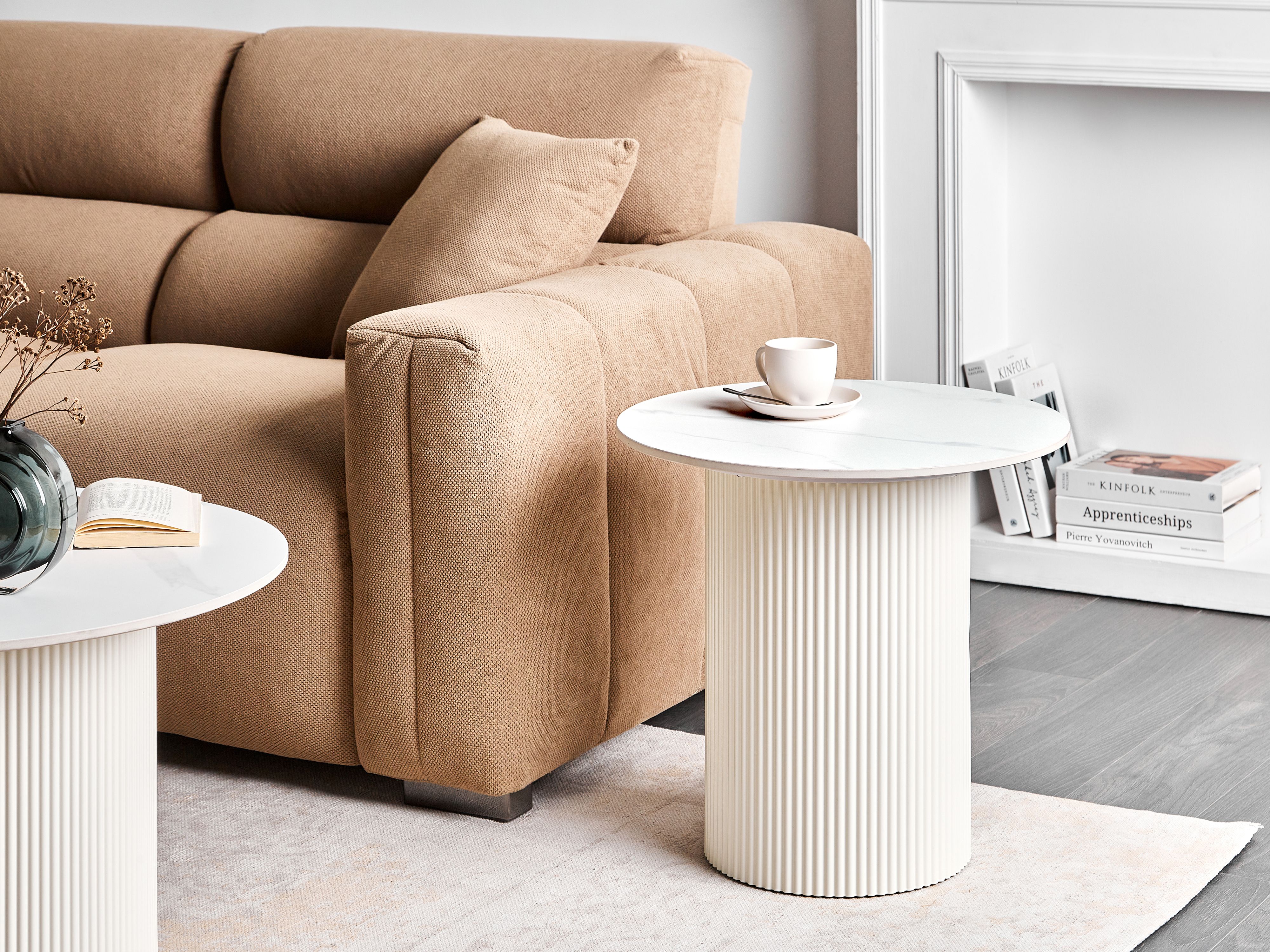 Side Table LEONA Ceramic Light Beige